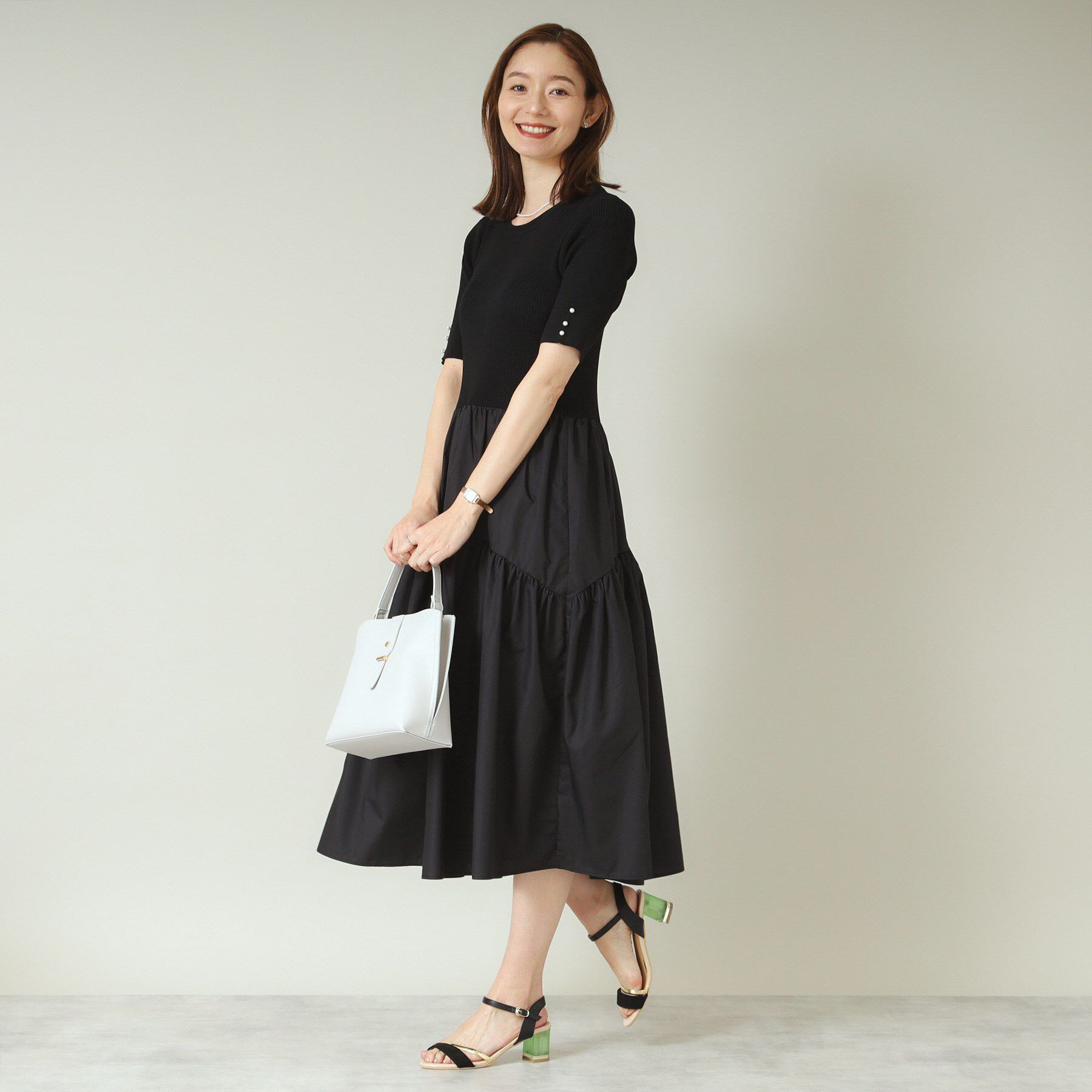 ITS&rsquo;DEMO「【手洗い可】ニットドッキングワンピース」|ワンピース|