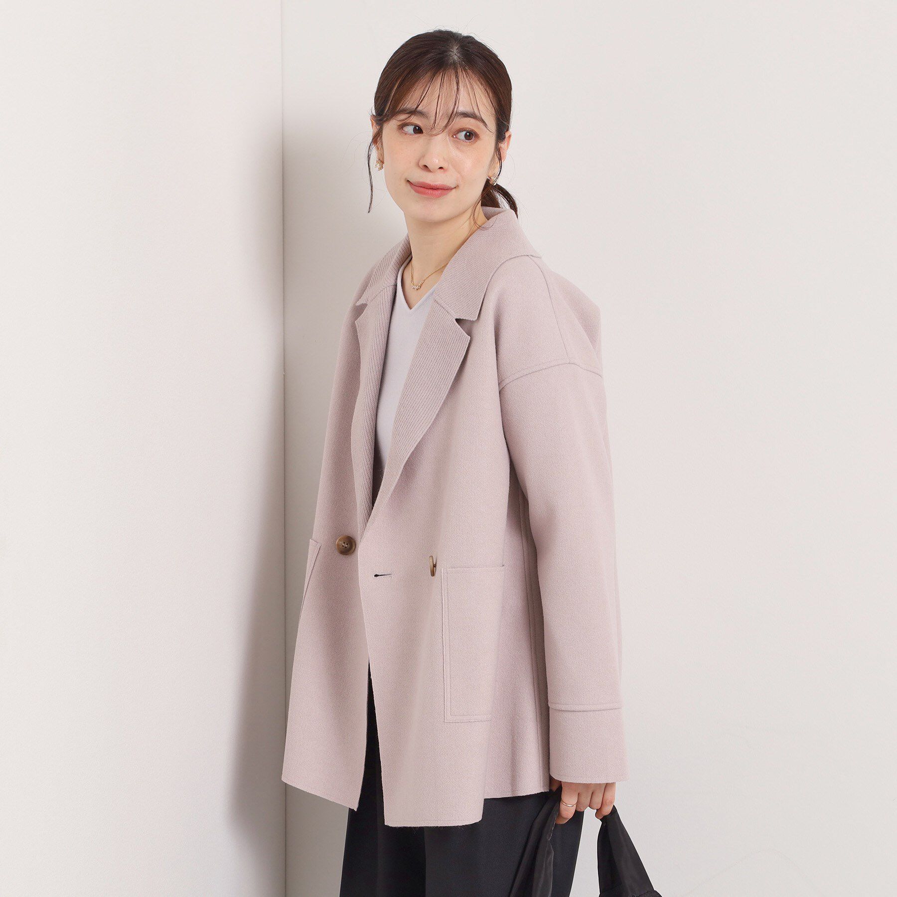 ITS&rsquo;DEMO「裏リブミディ丈ダブルコート」|チェスターコート|