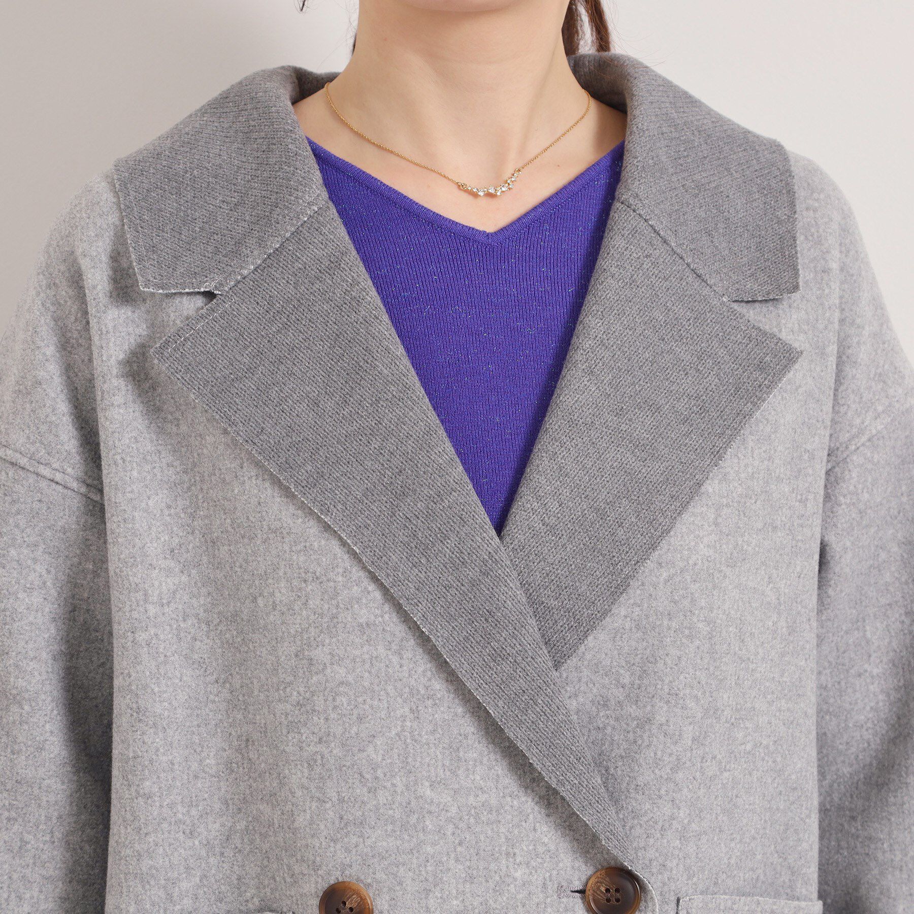 ITS&rsquo;DEMO「裏リブミディ丈ダブルコート」|チェスターコート|