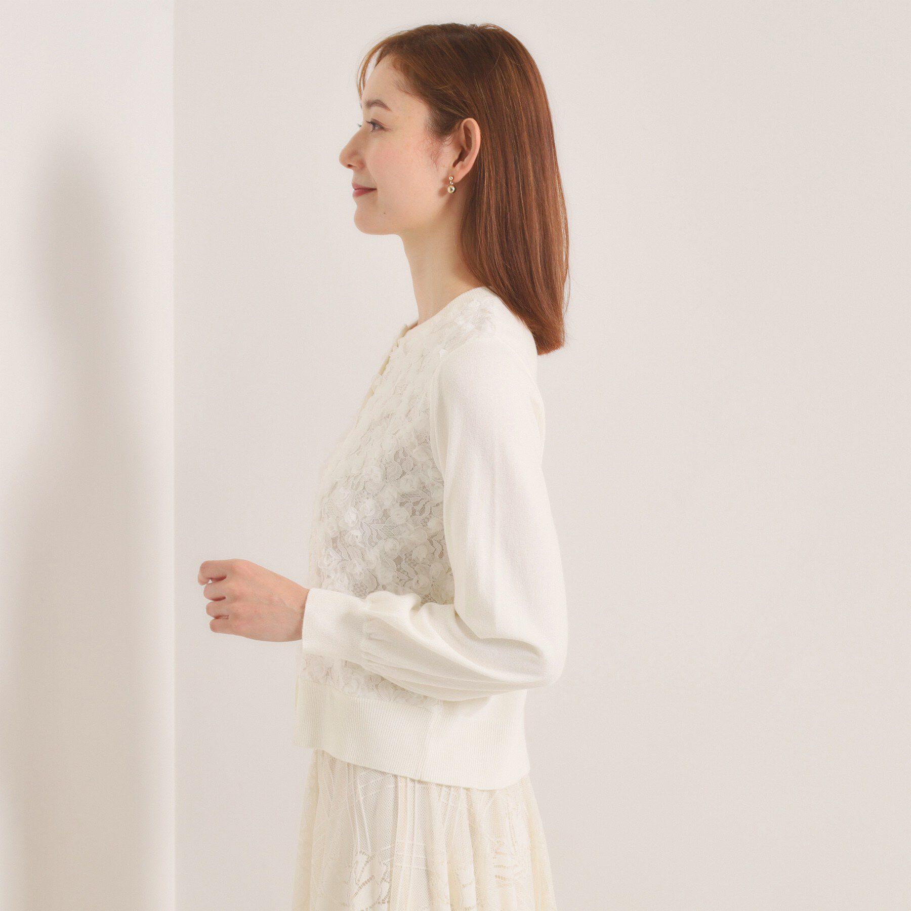 ITS&rsquo;DEMO「【手洗い可】フロントレースニットカーデ」|カーディガン|