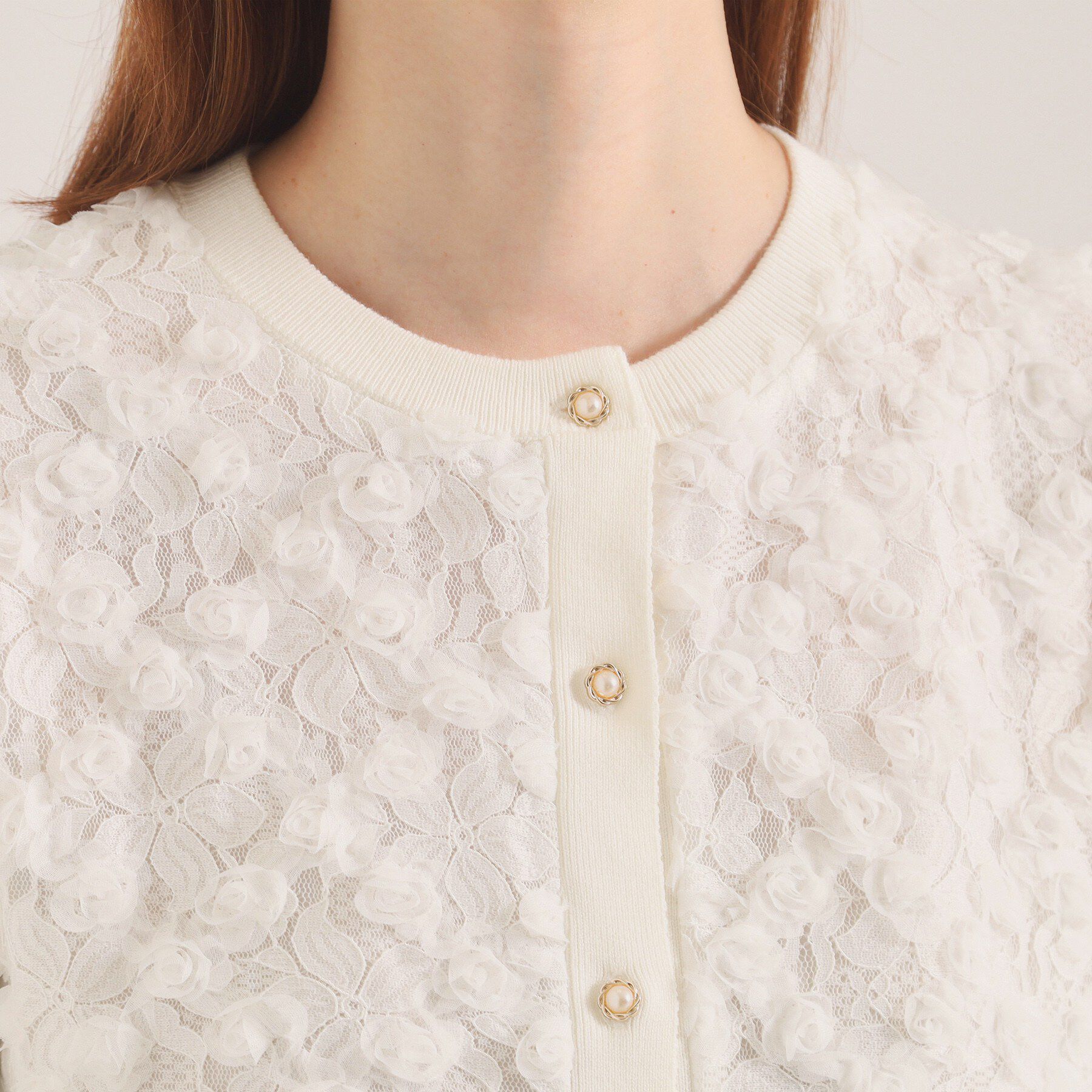 ITS&rsquo;DEMO「【手洗い可】フロントレースニットカーデ」|カーディガン|