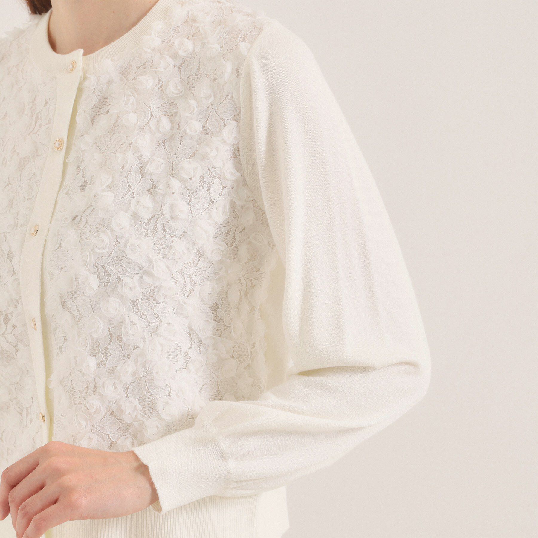 ITS&rsquo;DEMO「【手洗い可】フロントレースニットカーデ」|カーディガン|