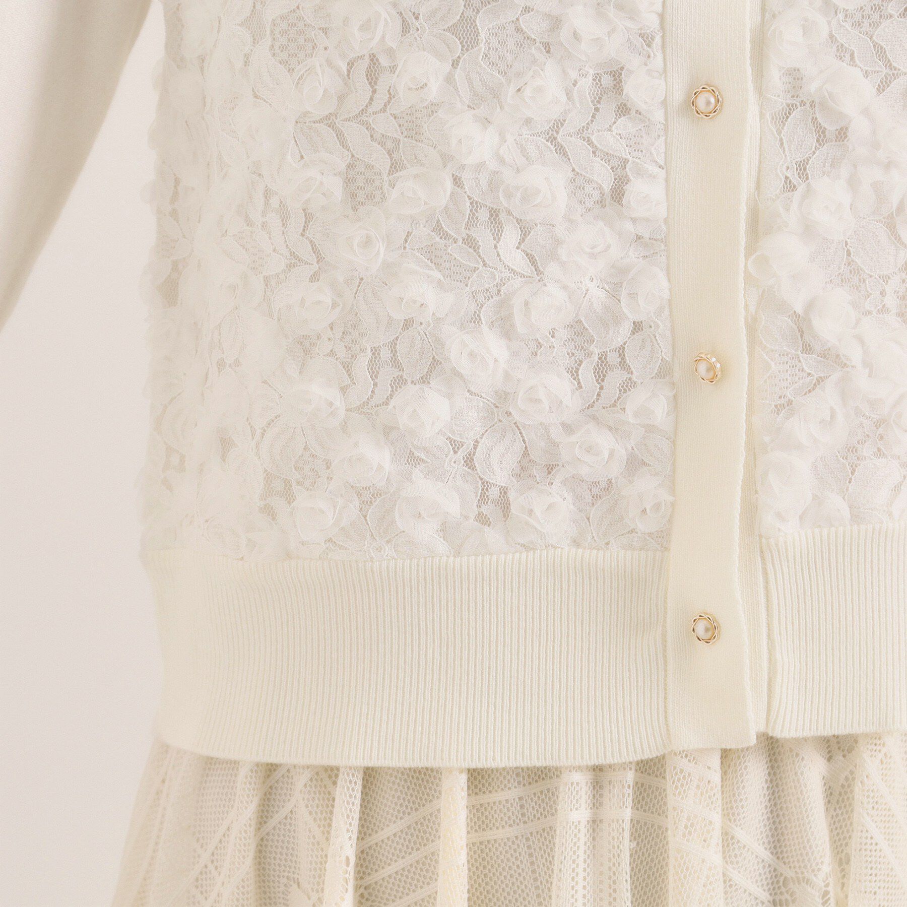 ITS&rsquo;DEMO「【手洗い可】フロントレースニットカーデ」|カーディガン|