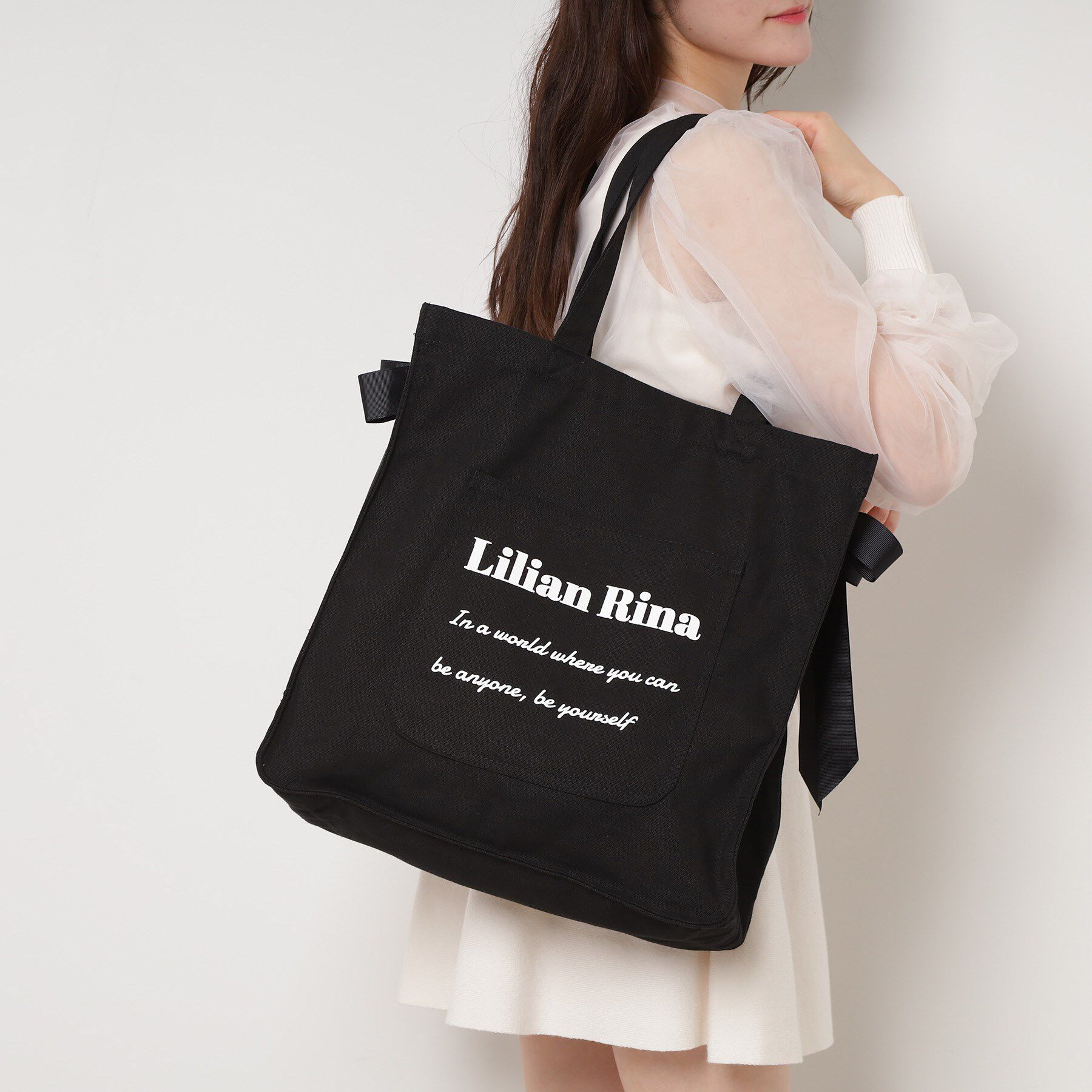 Ober Tashe「推し活にもぴったり！リリアンリーナサイドリボントートバッグ」|トートバッグ|