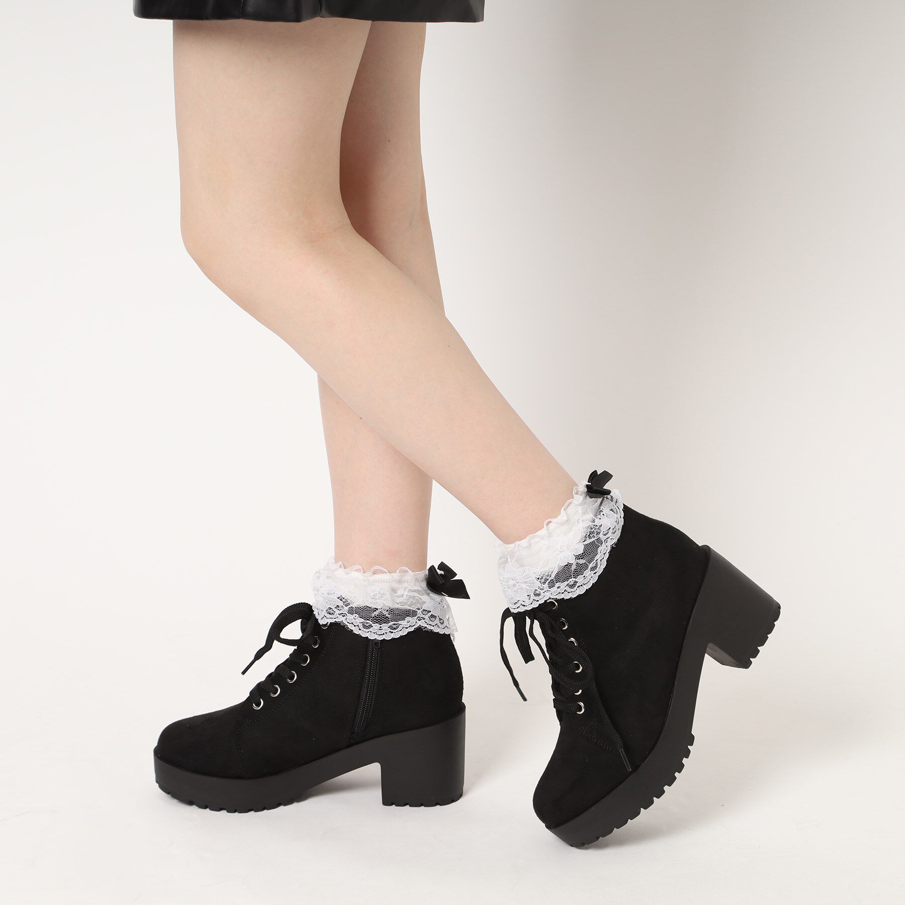 csT&P「一体厚底レースアップブーツ」|ショートブーツ|