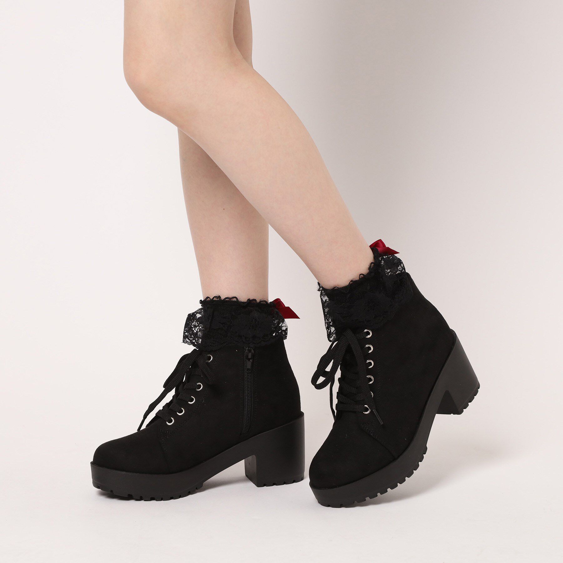 csT&P「一体厚底レースアップブーツ」|ショートブーツ|