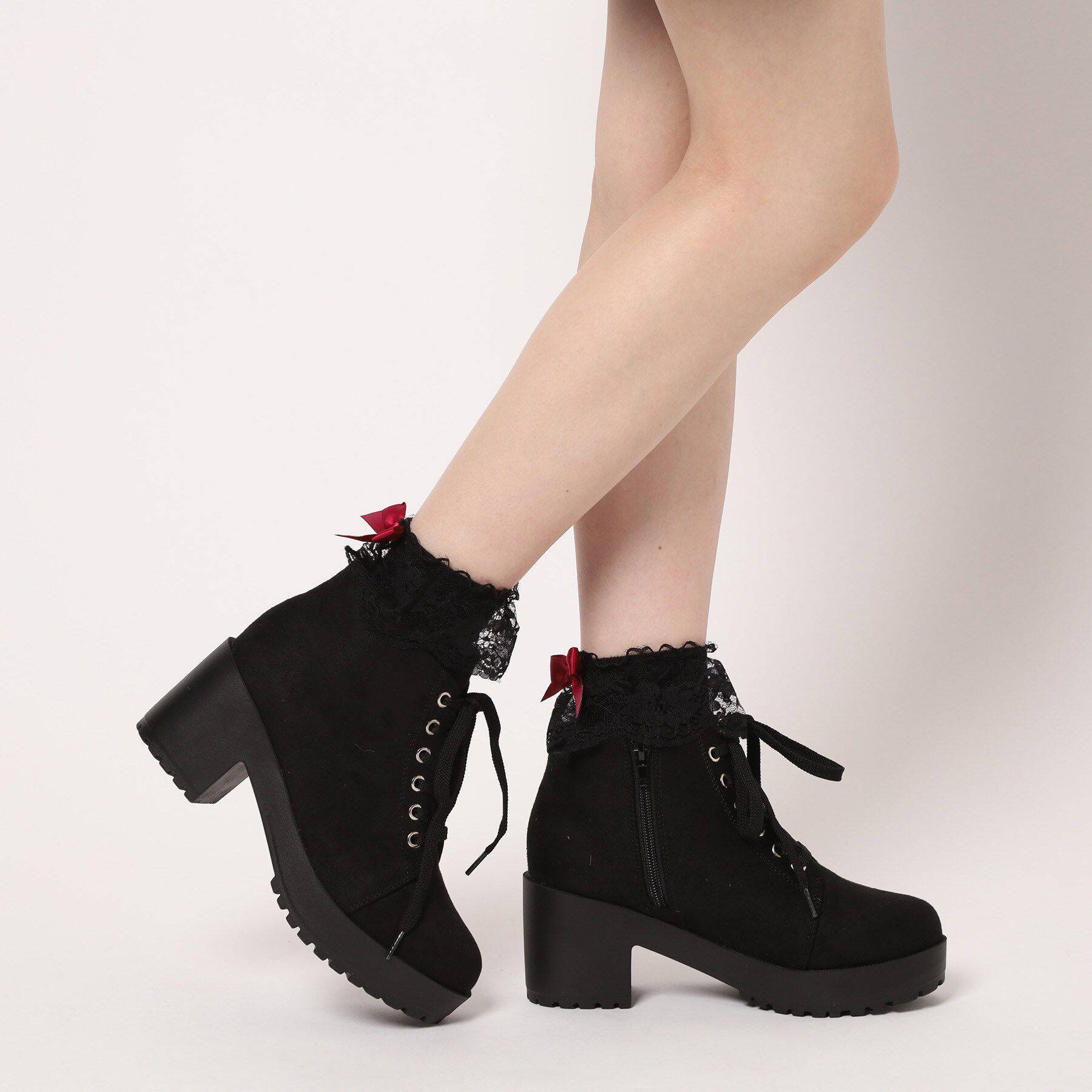 csT&P「一体厚底レースアップブーツ」|ショートブーツ|