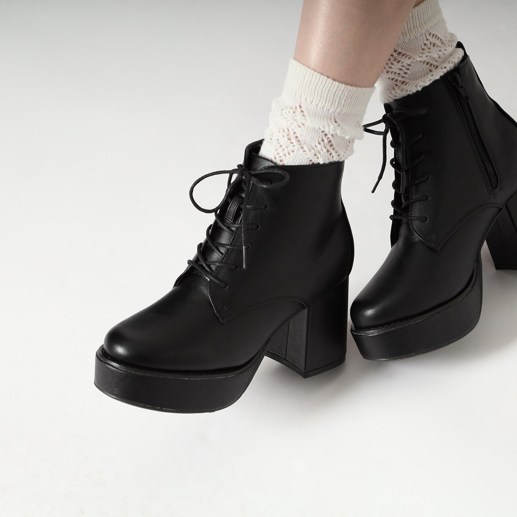 csT&P「厚底レースアップブーツ」|ショートブーツ|