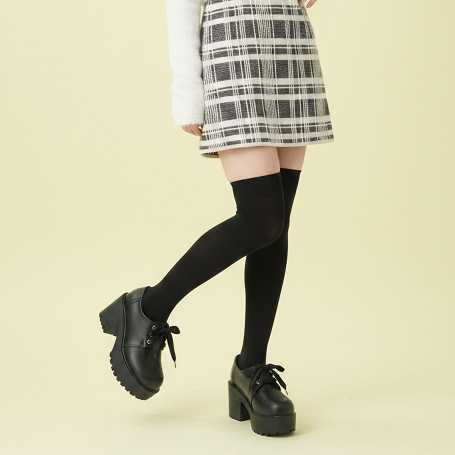 csT&P「厚底レースアップシューズ」|パンプス|ﾌﾞﾗｯｸ(019)