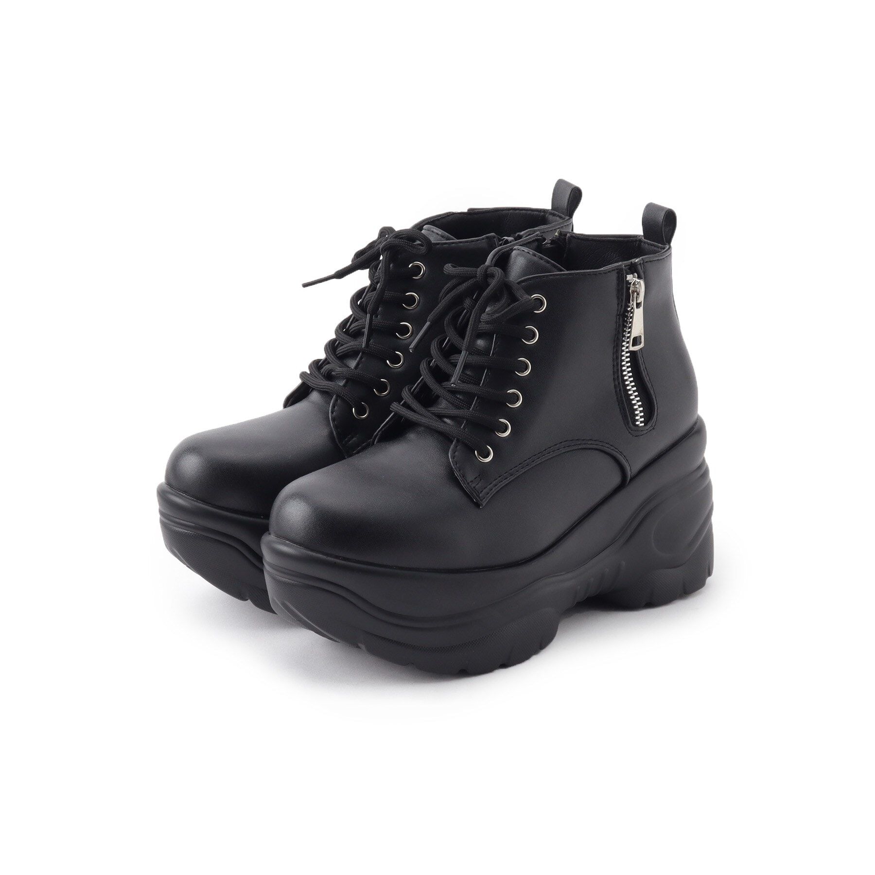 csT&P「厚底サイドジップスニーカー」|スニーカー|ブラック(919)