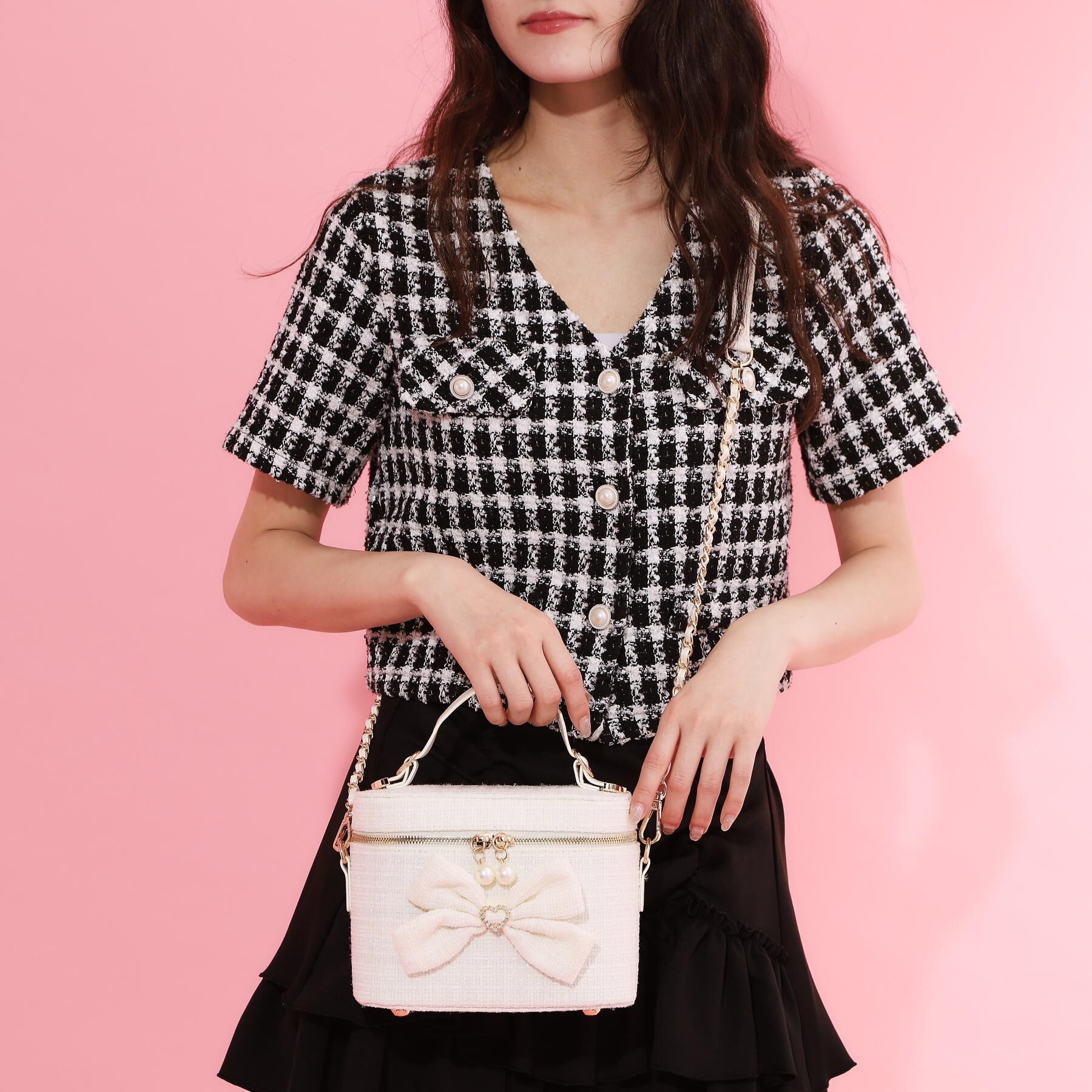 Ober Tashe「リボン付きバニティショルダーバッグ」|ショルダー・メッセンジャー|