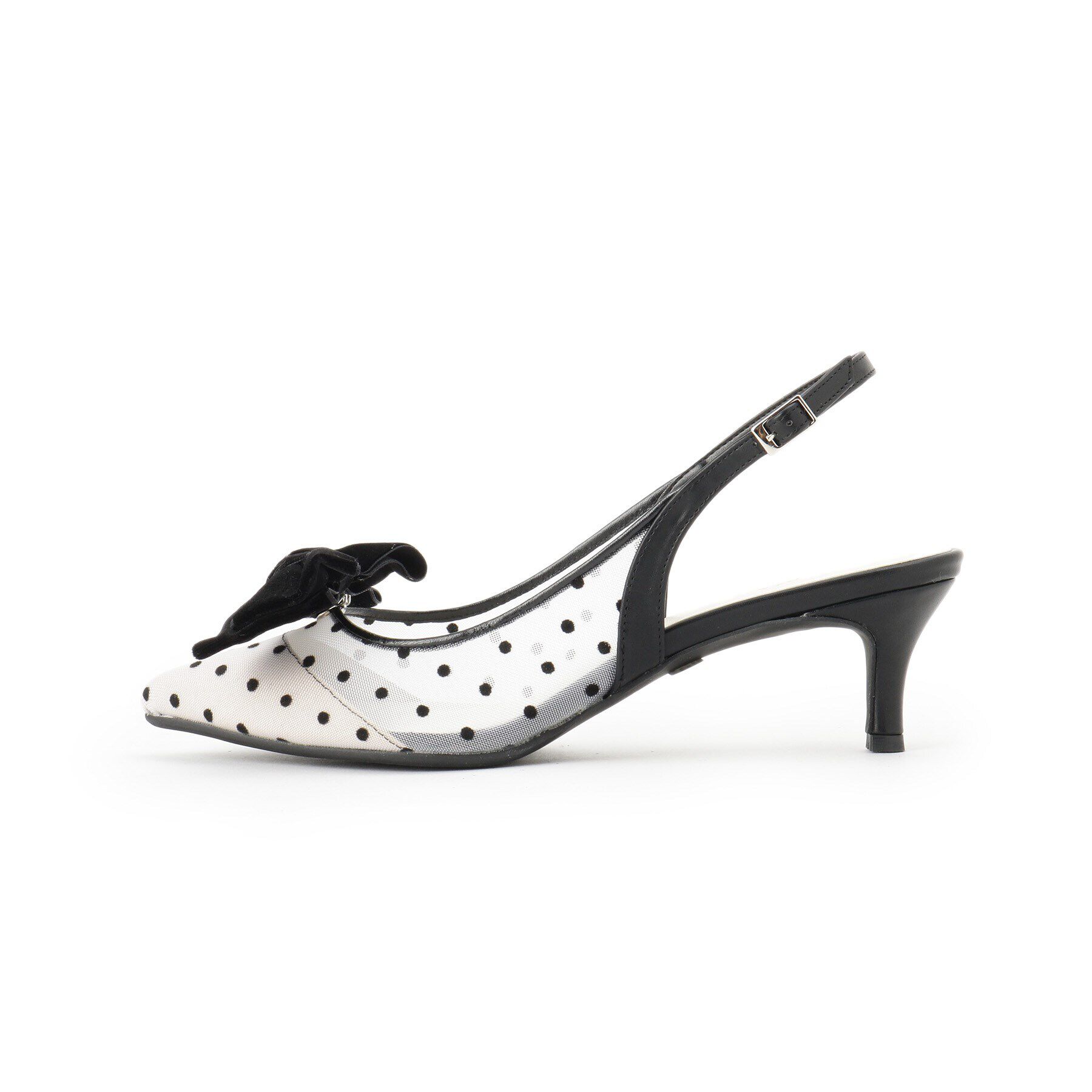 ESPERANZA「リボンチュールレースバックストラップ2WAYパンプス」|パンプス|