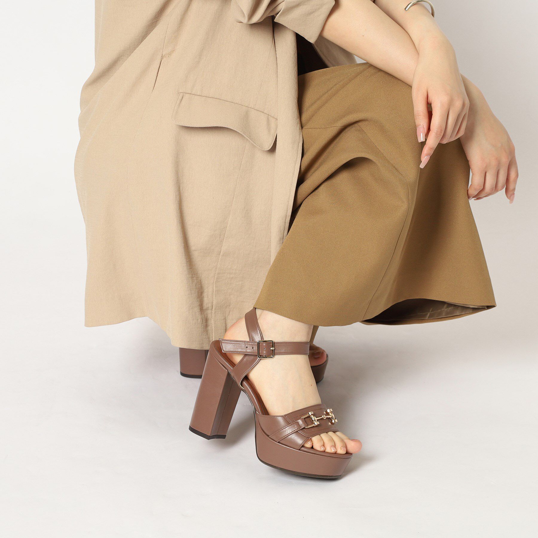 ESPERANZA「アッパービット厚底ヒールサンダル」|サンダル|