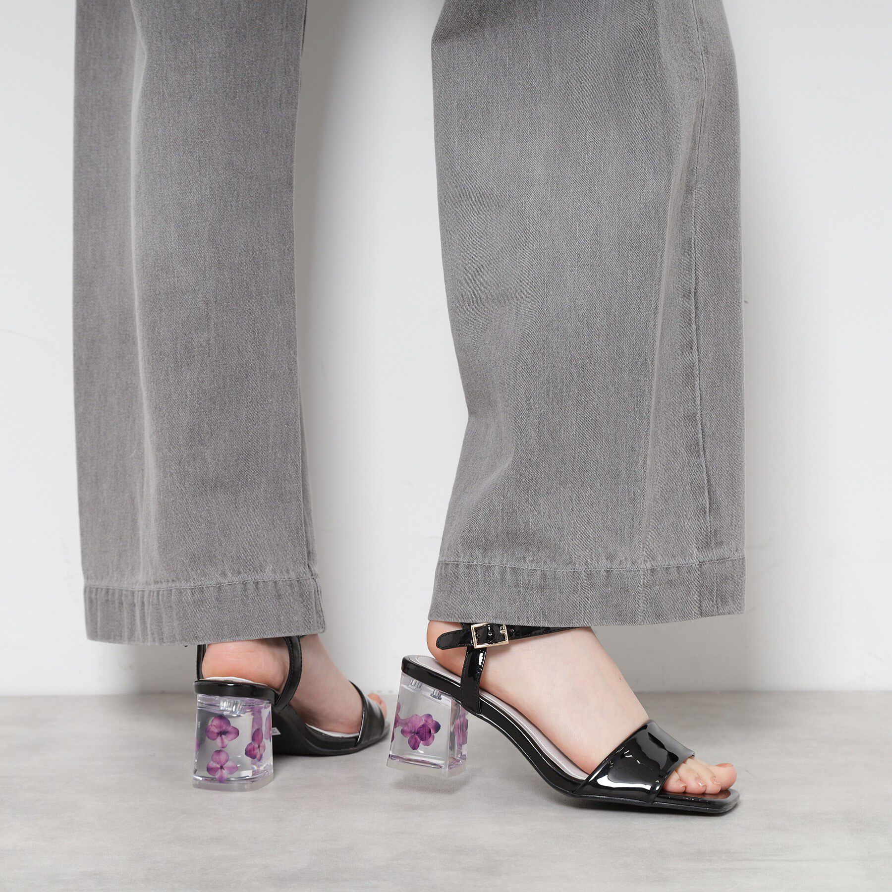 ESPERANZA「フラワークリアヒールサンダル」|サンダル|