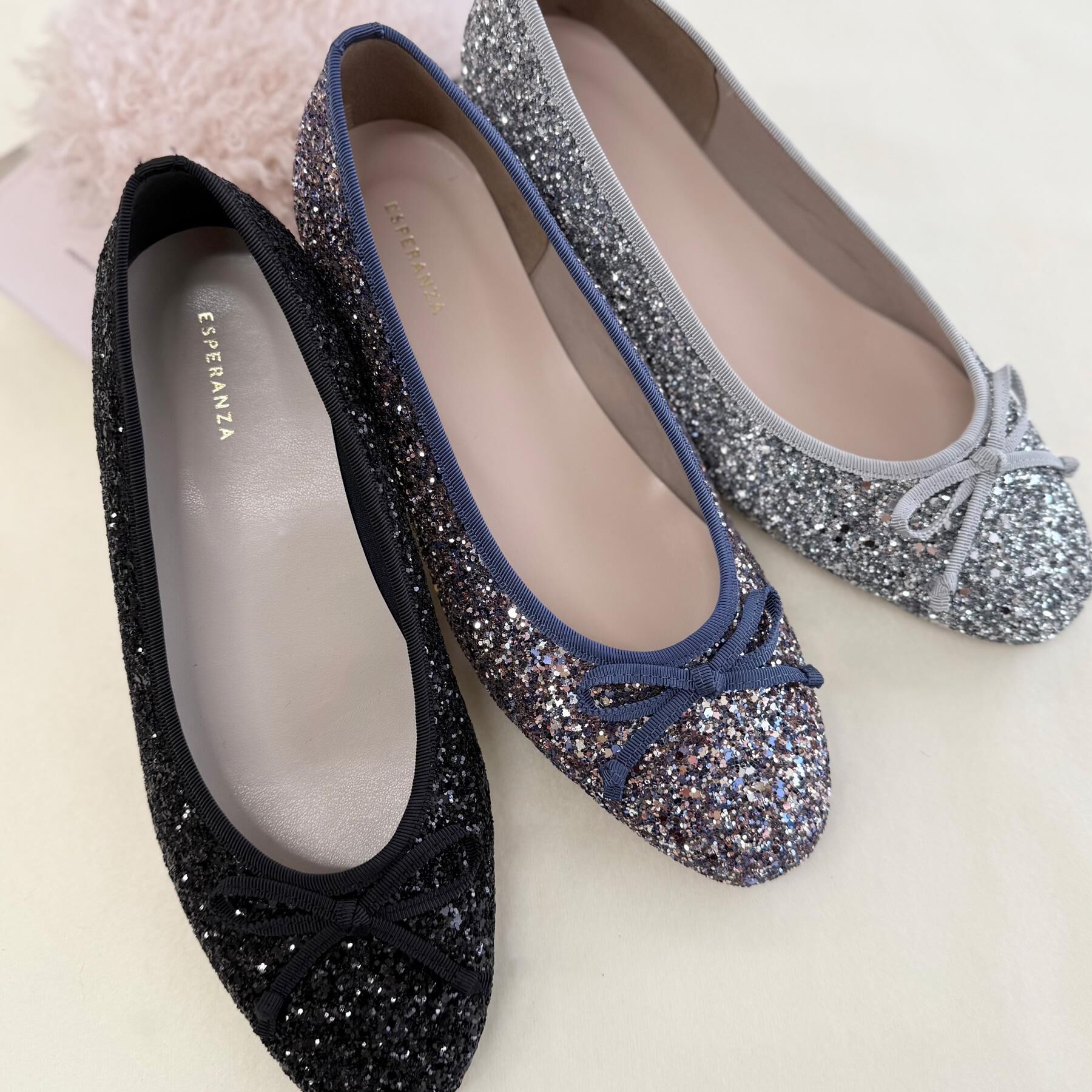 ESPERANZA「【EC限定カラーあり】グリッターバレエシューズ」|パンプス|
