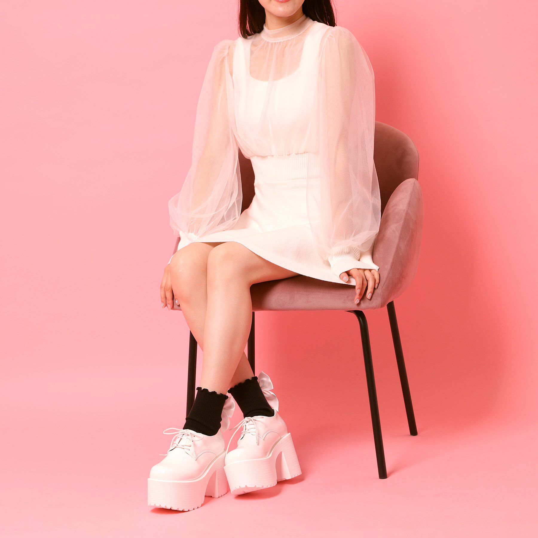 csT&P「厚底レースアップマニッシュパンプス」|パンプス|