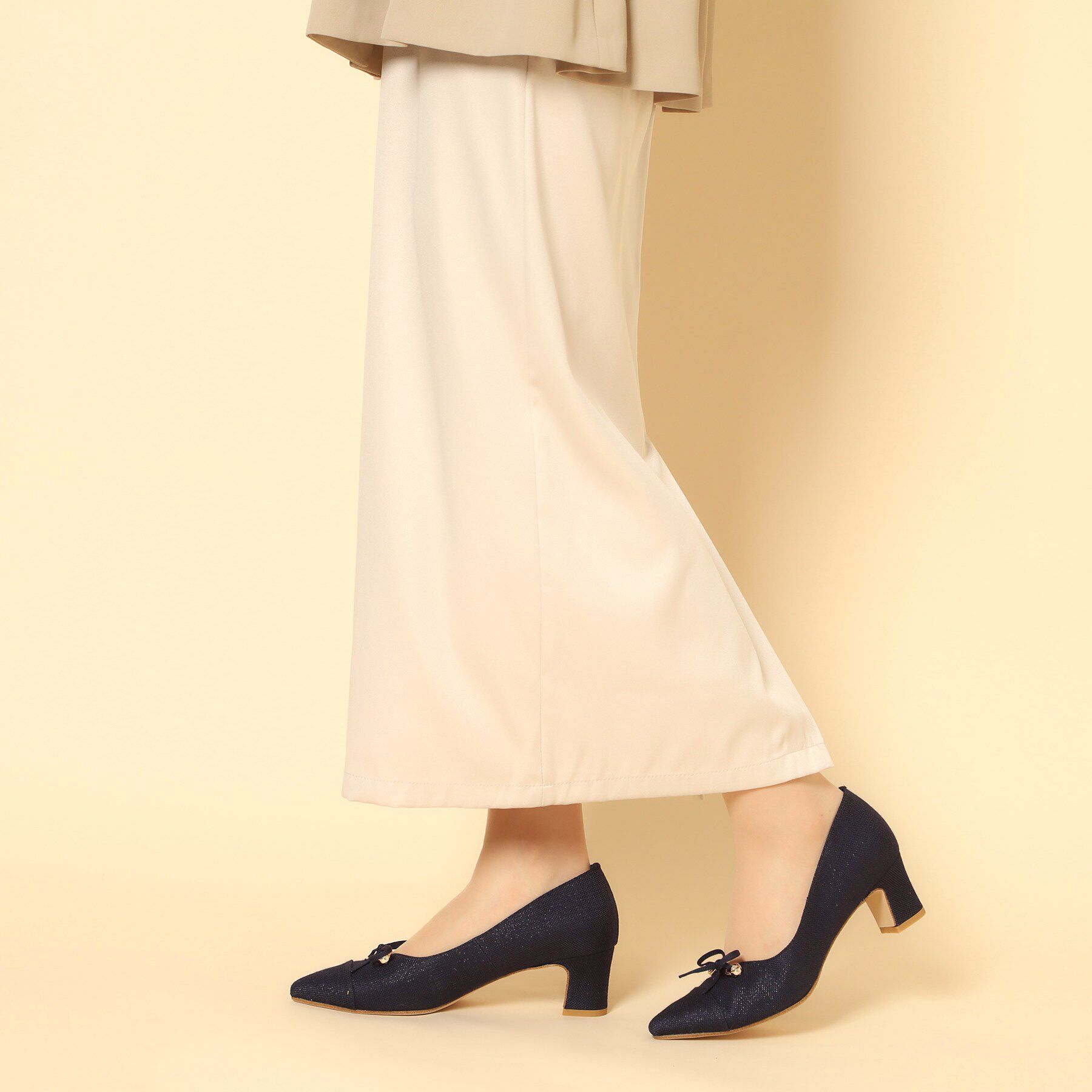 ESPERANZA「ビジューリボンポインテッドパンプス」|パンプス|