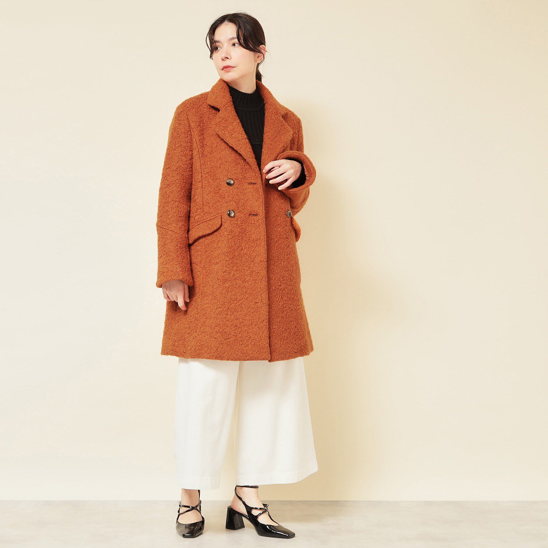 SunaUna「【COLLECTION LINE】ブークレーコート」|チェスターコート|