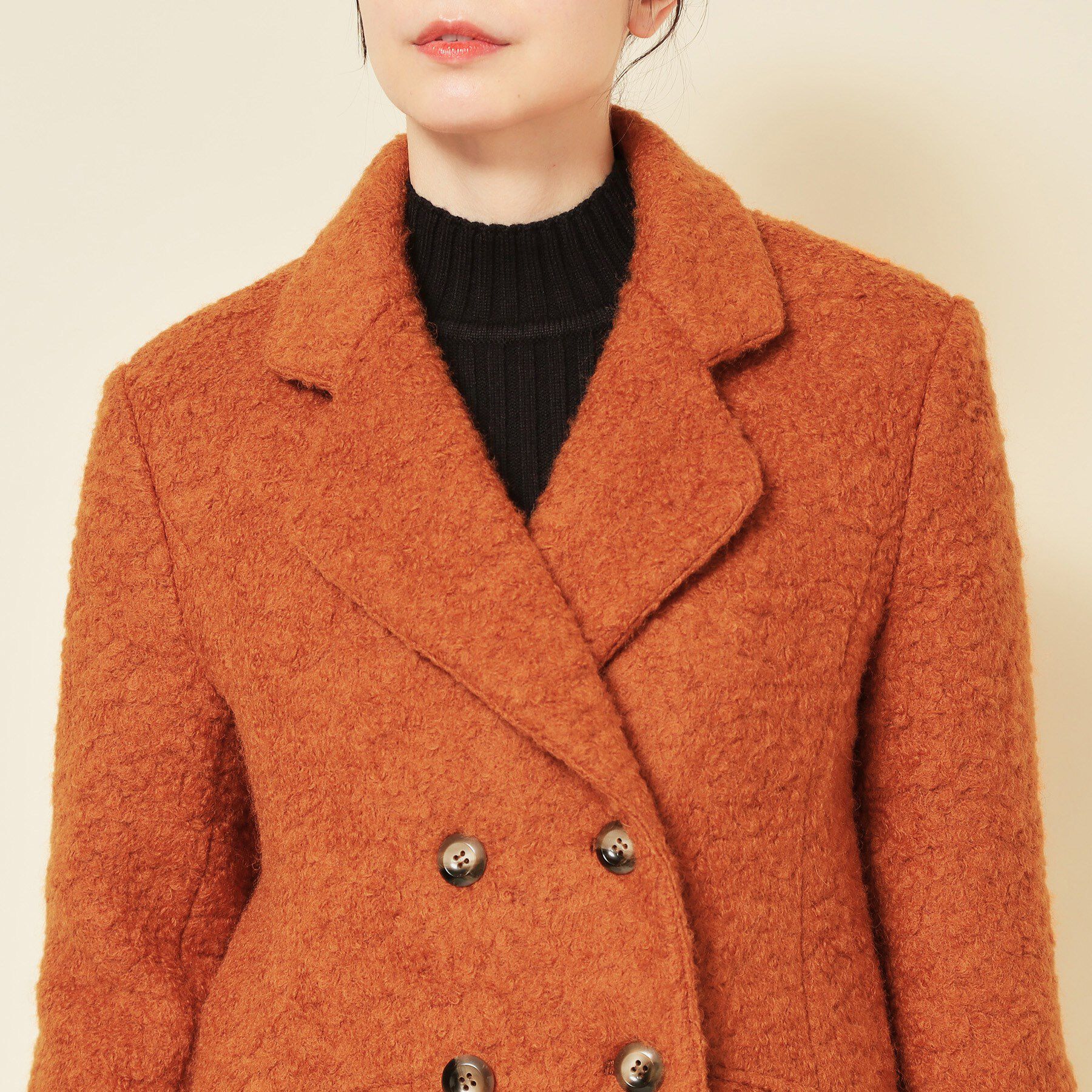 SunaUna「【COLLECTION LINE】ブークレーコート」|チェスターコート|