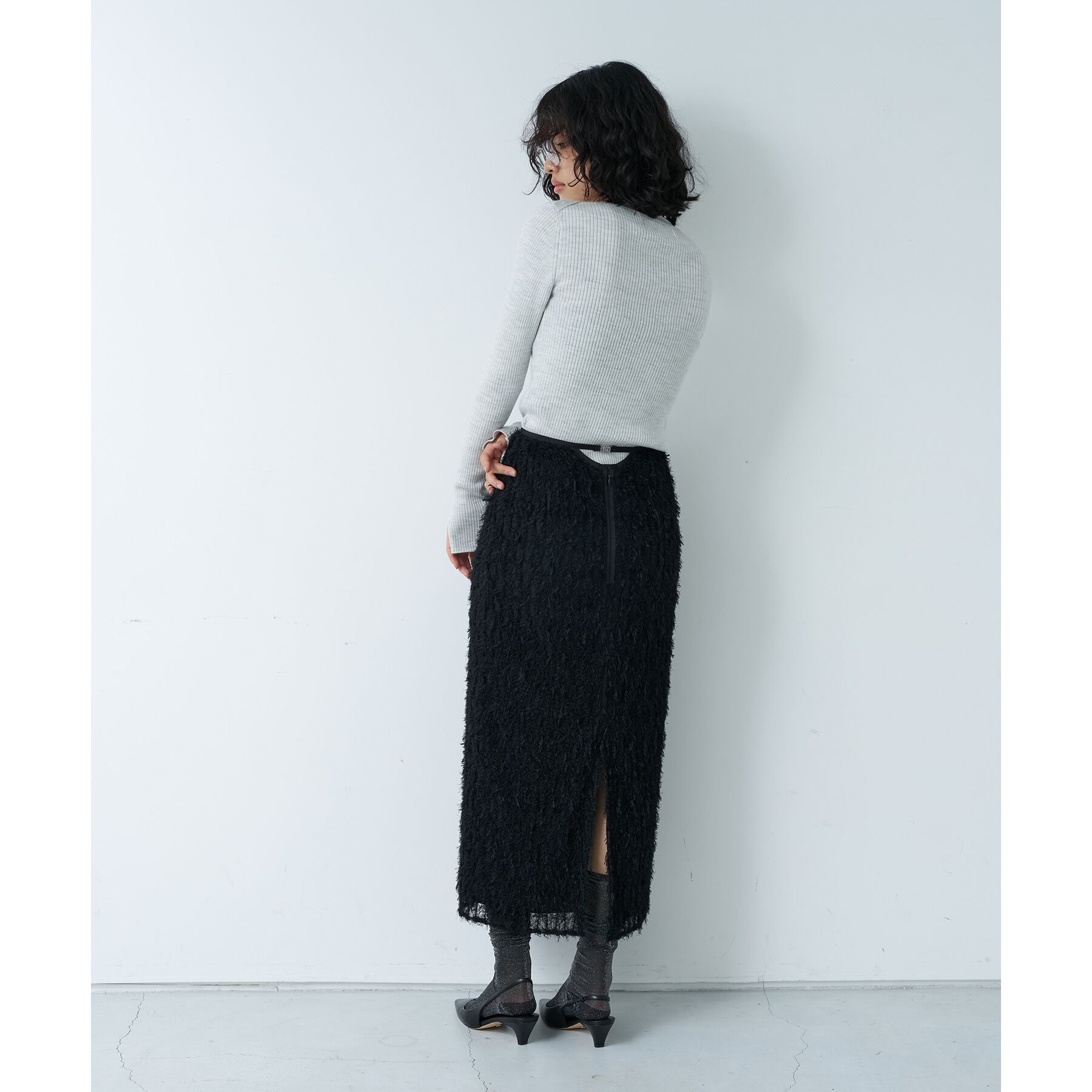 CODE A「feather long skirt」|スカート|
