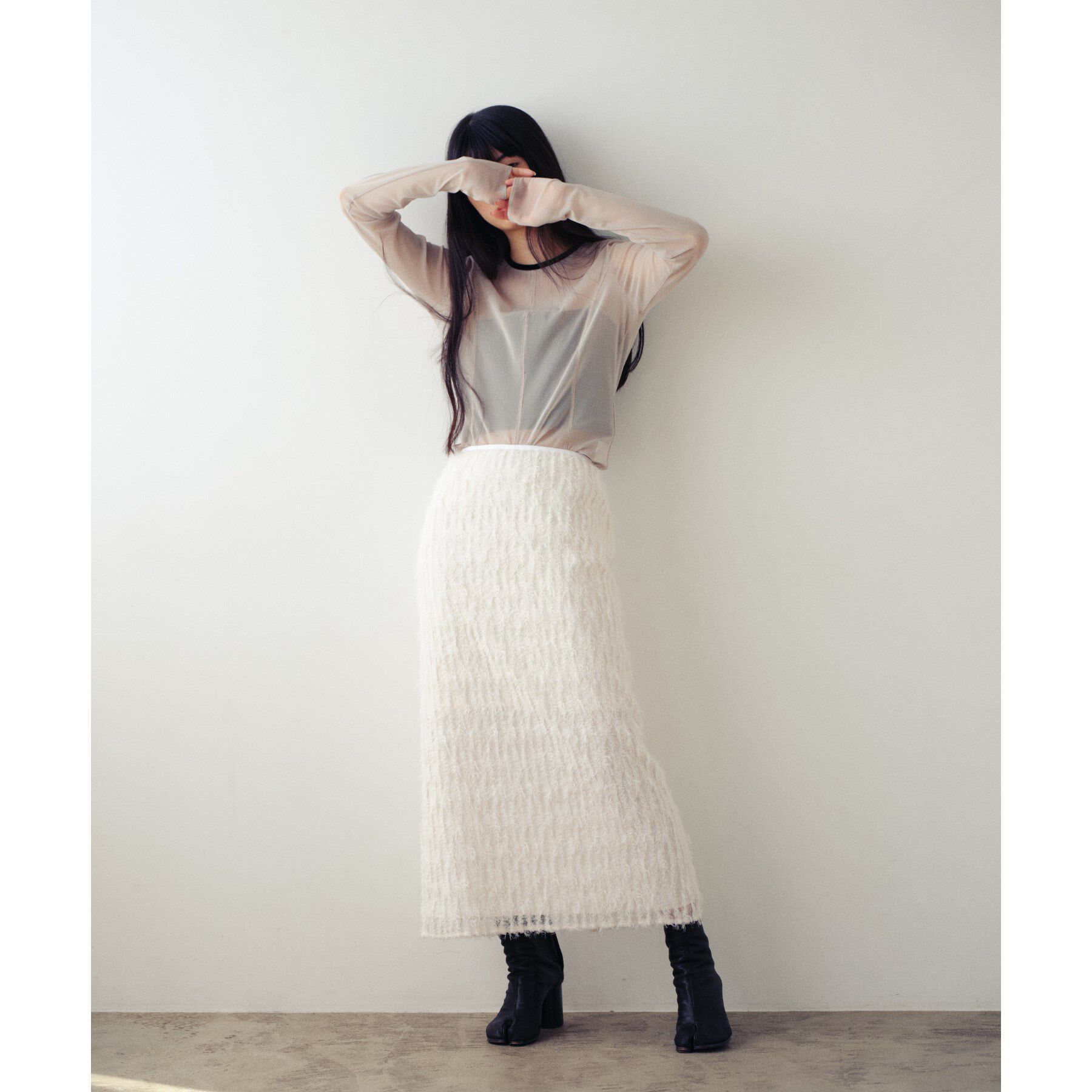 CODE A「feather long skirt」|スカート|