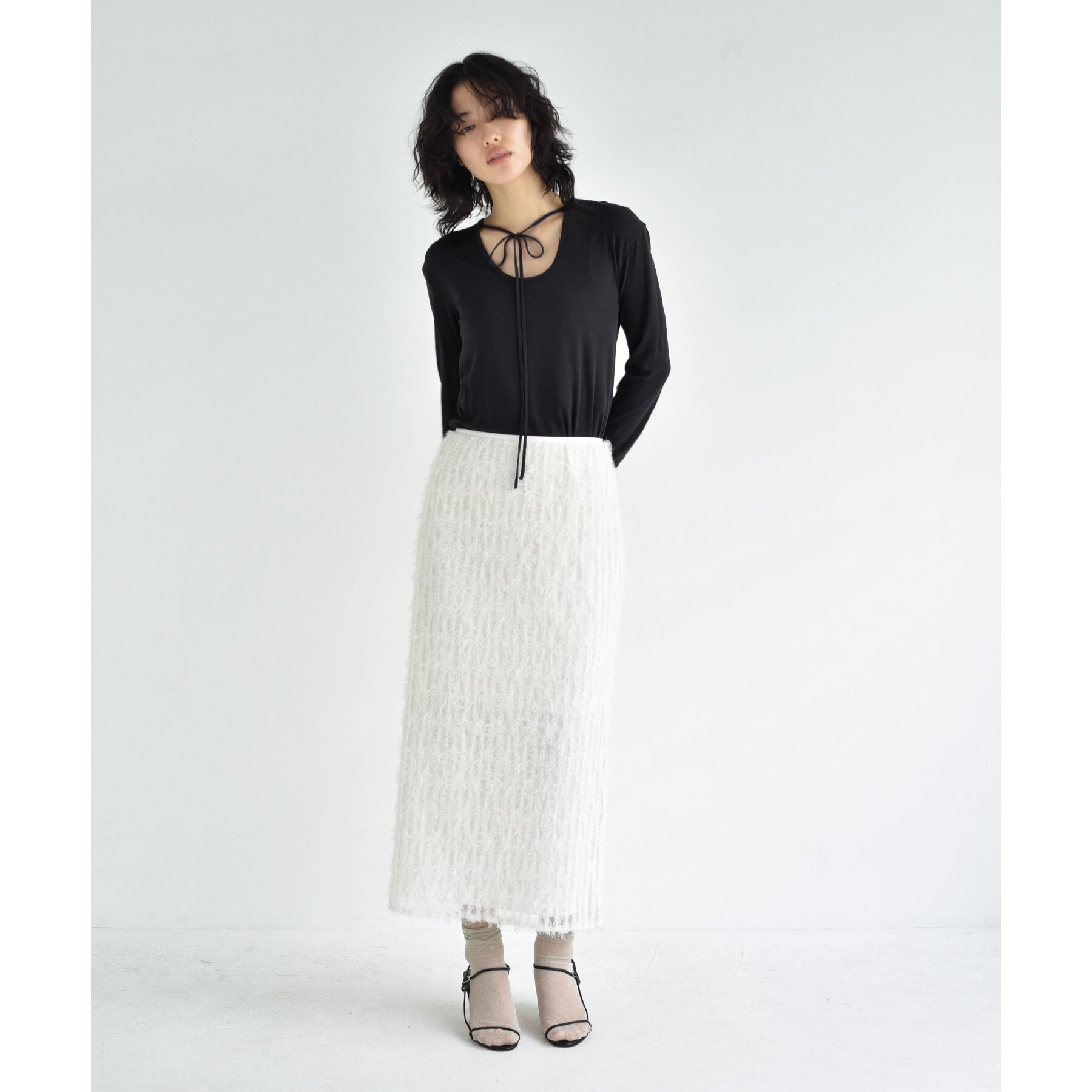 CODE A「feather long skirt」|スカート|
