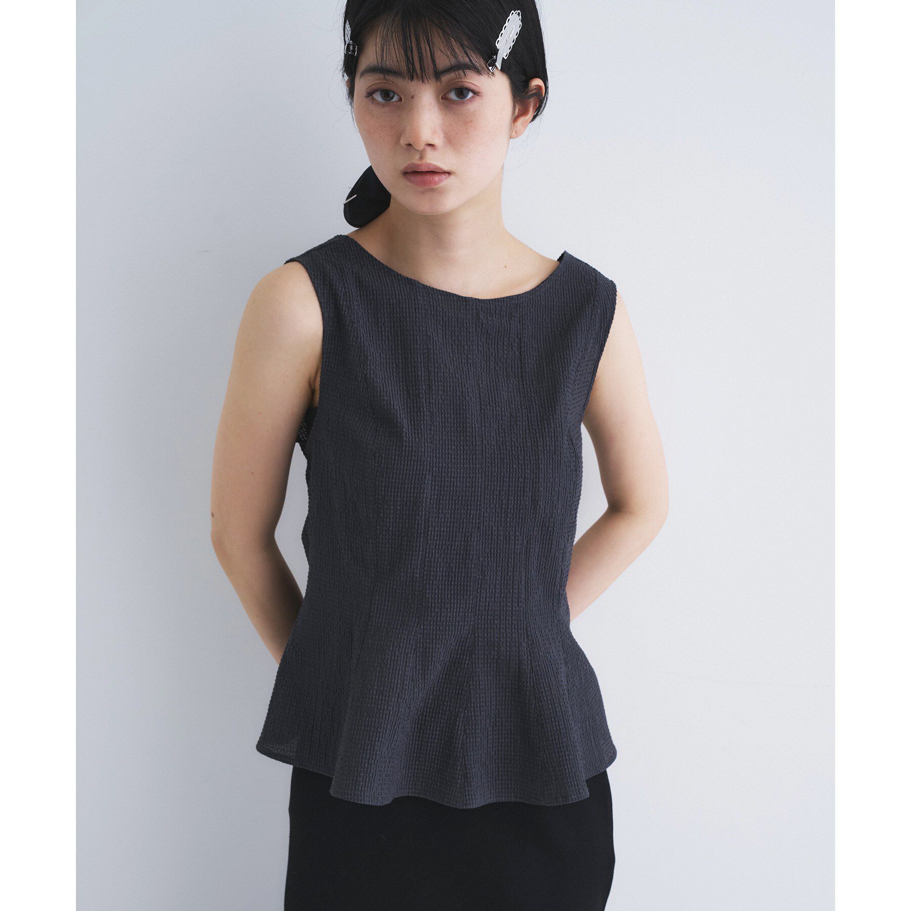 CODE A「back ribbon flare tops」|シャツ・ブラウス|