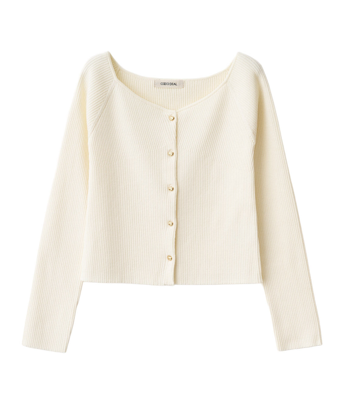 COCO DEAL「Vネックリブニットカーディガン」|ニット・セーター|オフ