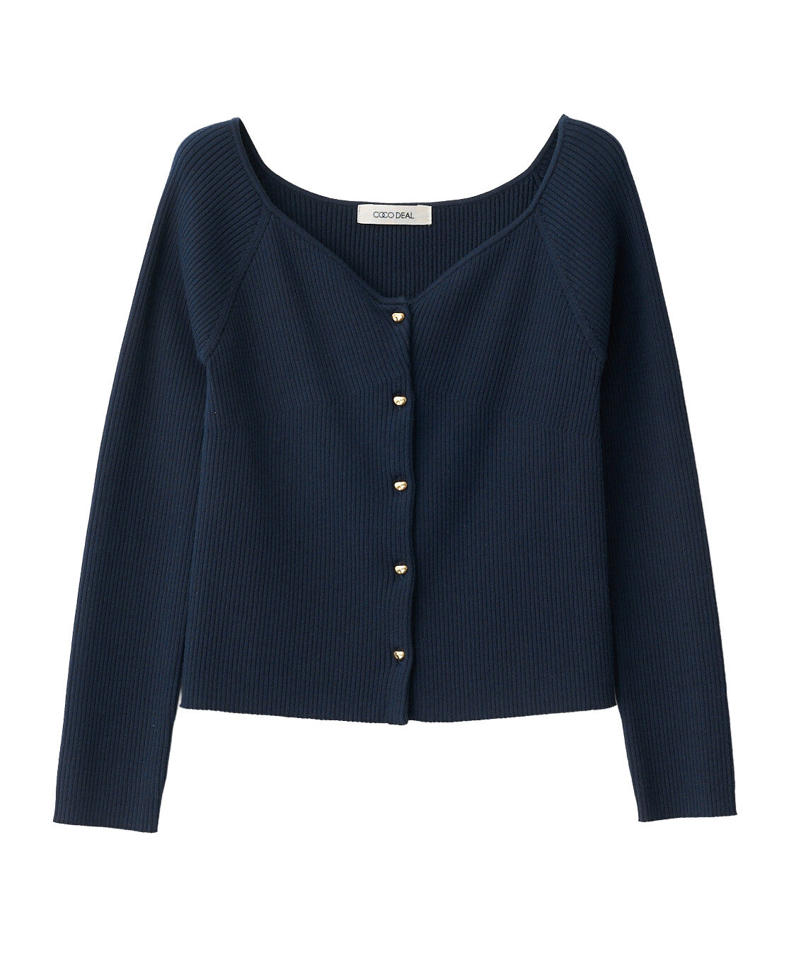 COCO DEAL「Vネックリブニットカーディガン」|ニット・セーター|