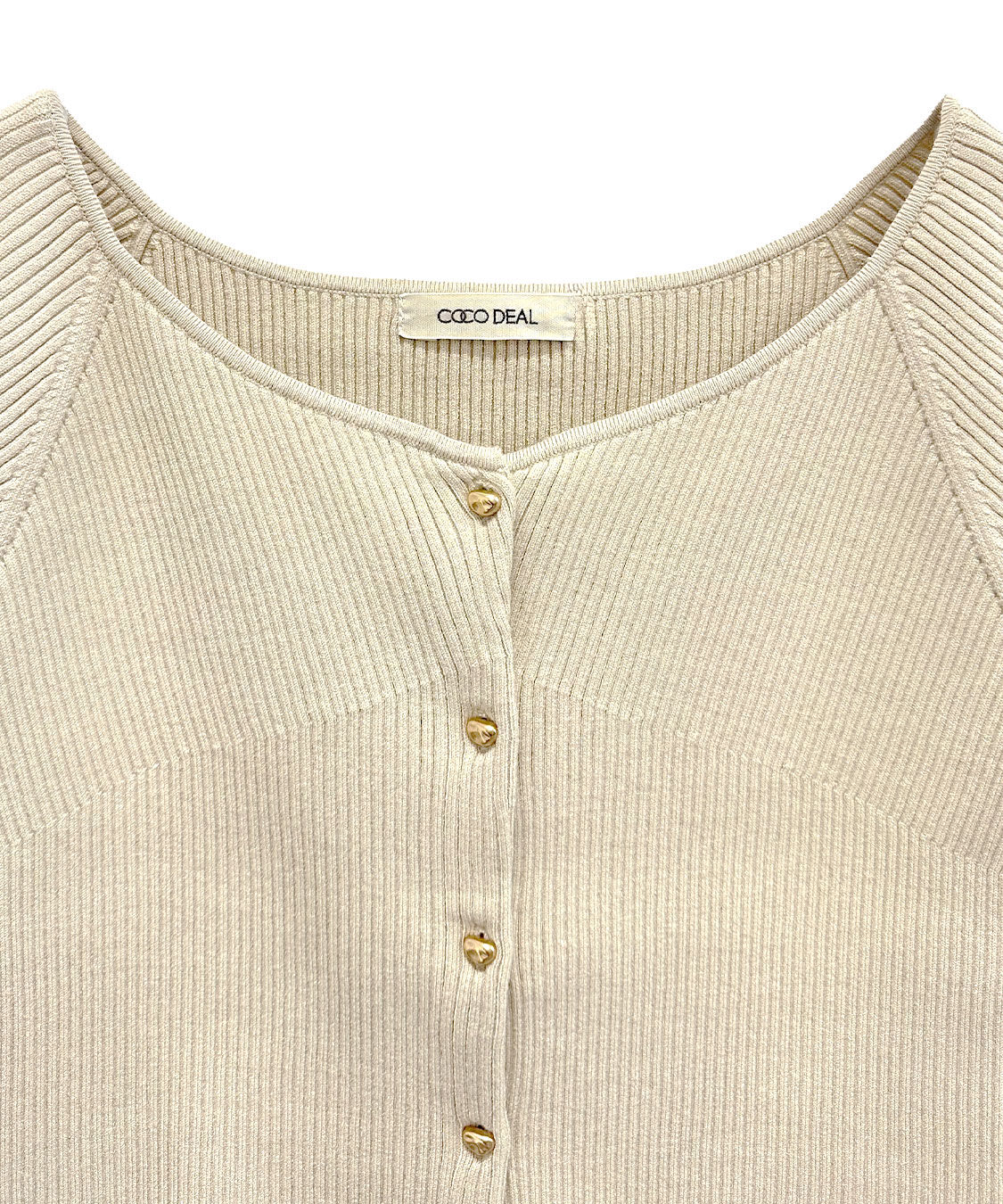 COCO DEAL「Vネックリブニットカーディガン」|ニット・セーター|