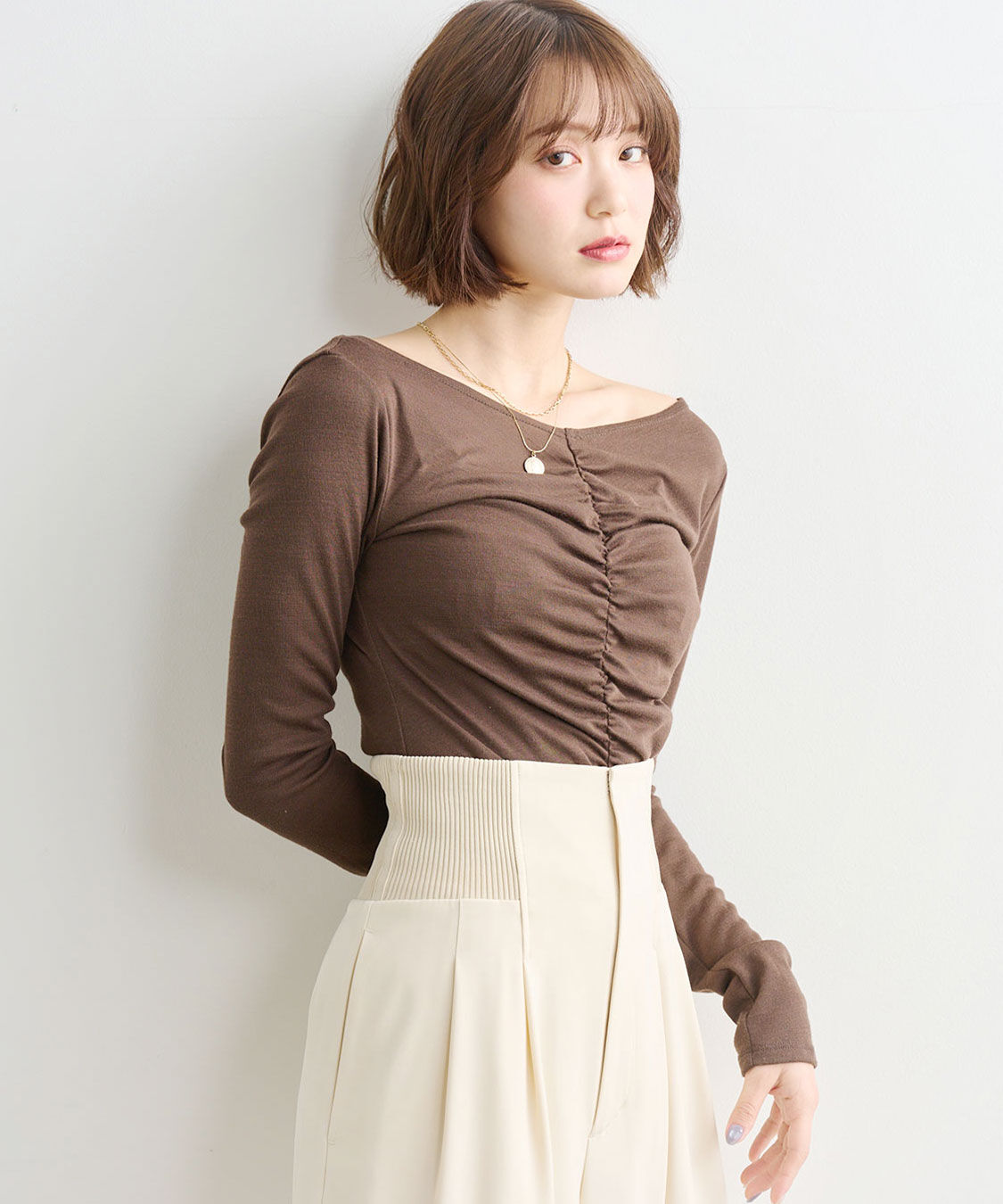 COCO DEAL「ギャザーデザインカットソー」|Tシャツ・カットソー|