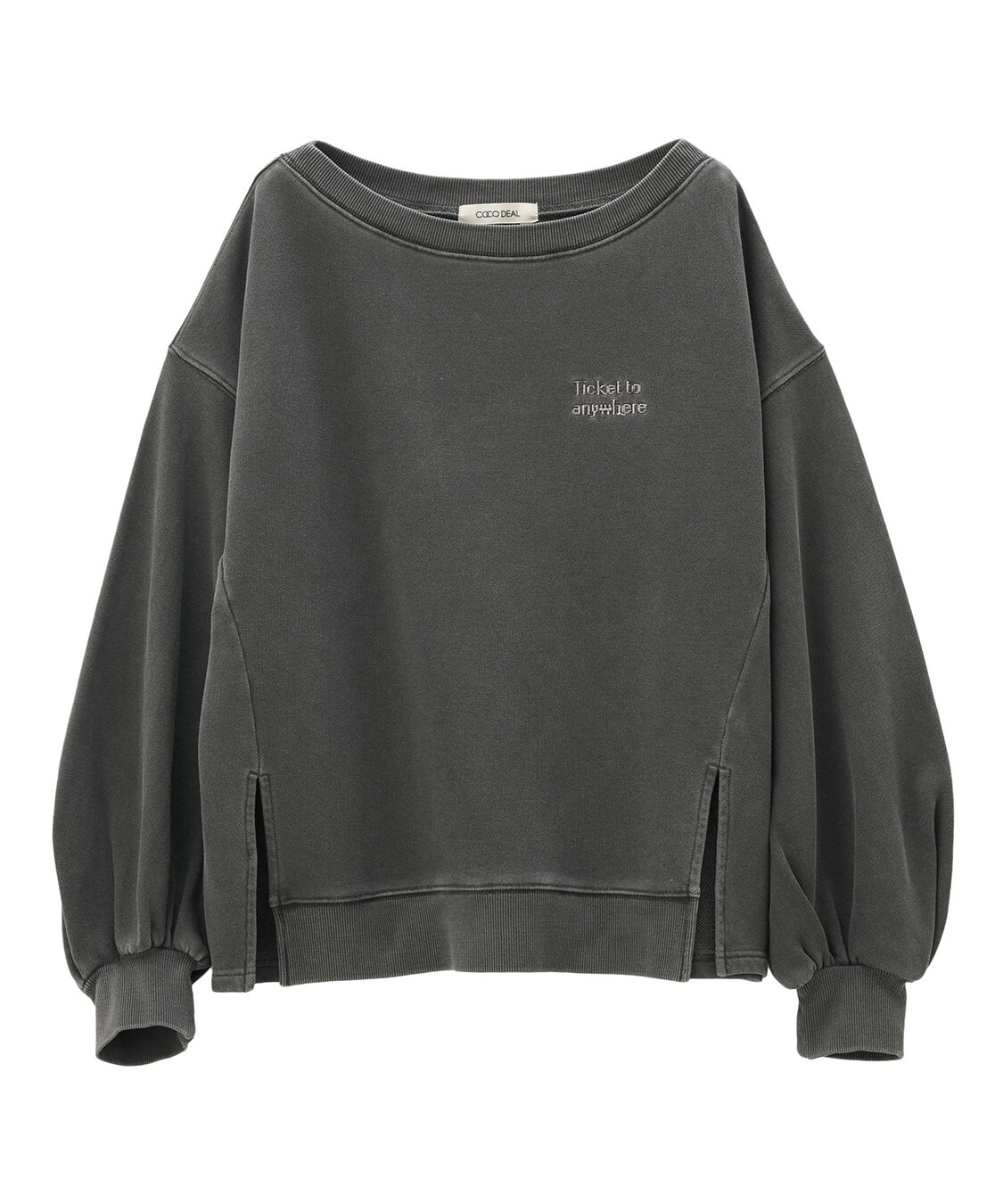 COCO DEAL「刺繍ロゴスウェット」|スウェット・ジャージ|チャコール