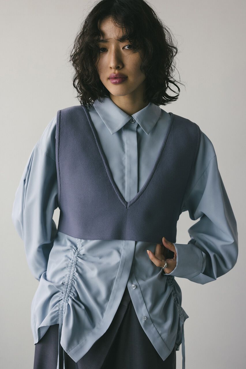 STYLEMIXER「ベストセットギャザーシャツ」|シャツ・ブラウス|