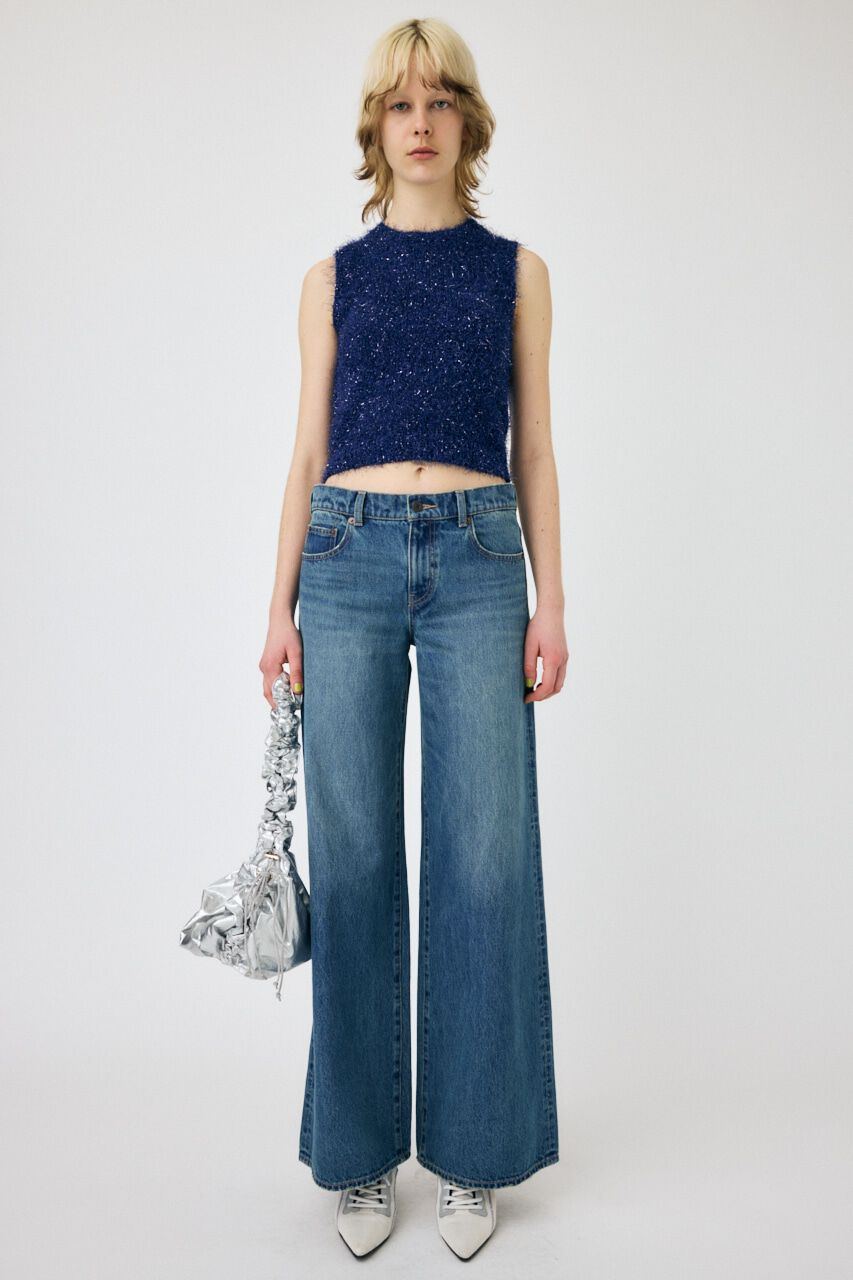 MOUSSY「SHAGGY GLITTER KNIT トップス」|ニット・セーター|