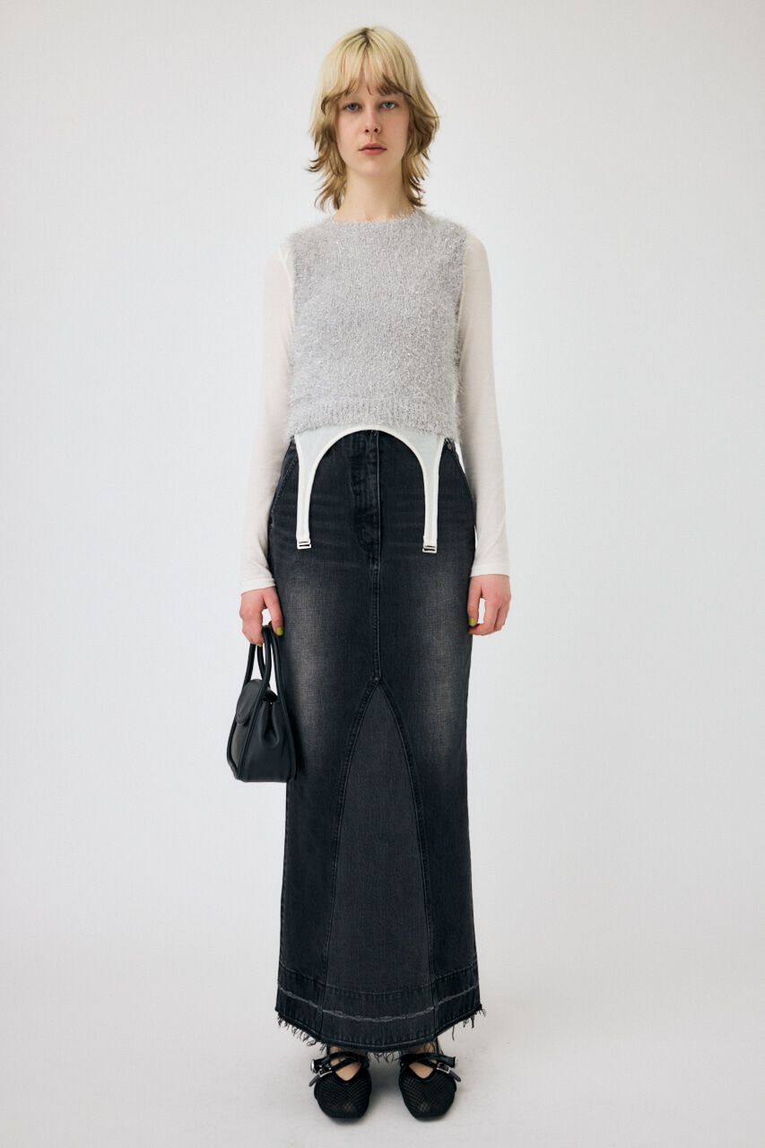 MOUSSY「SHAGGY GLITTER KNIT トップス」|ニット・セーター|