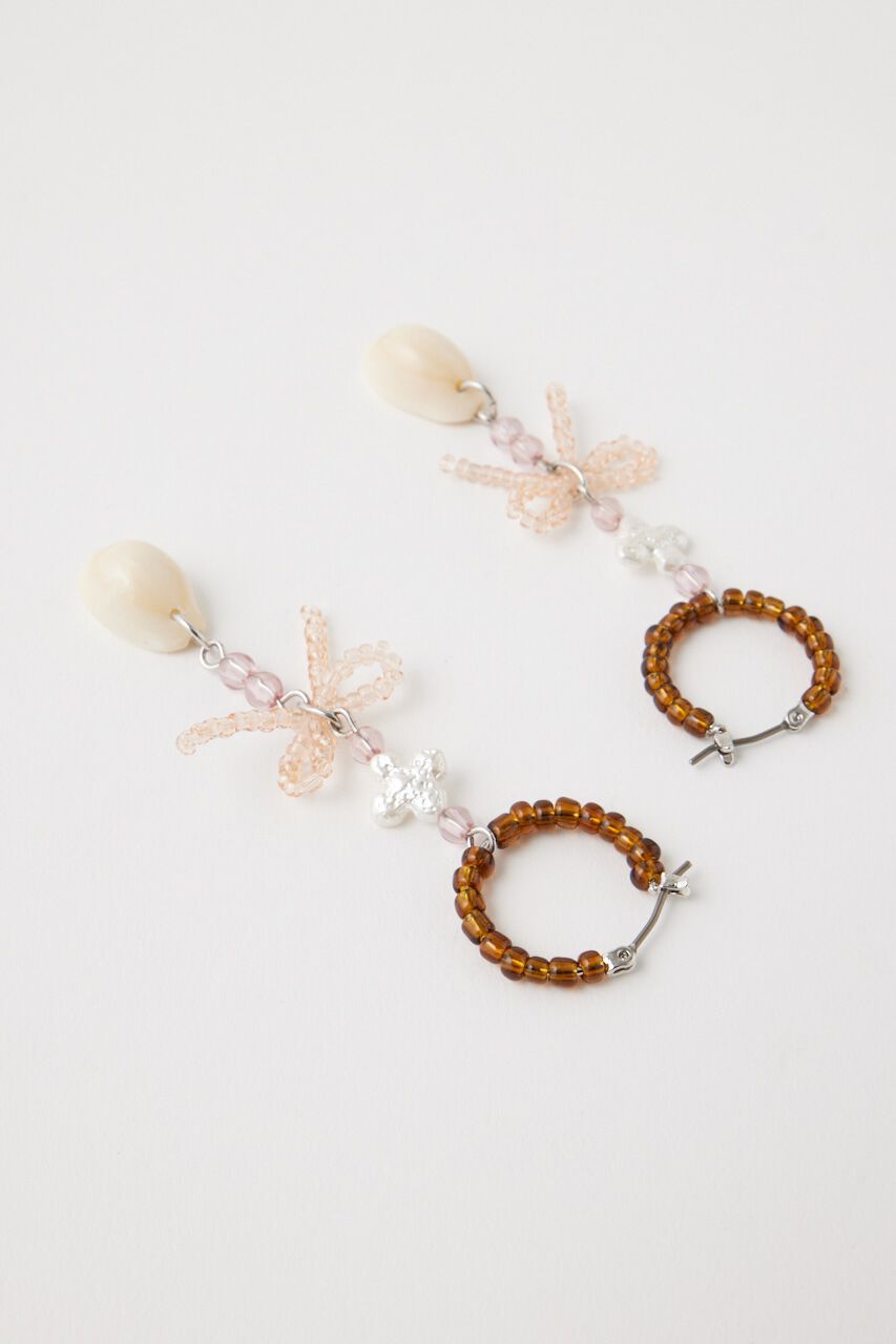MOUSSY「BEADED SHELL イヤリング」|ピアス|