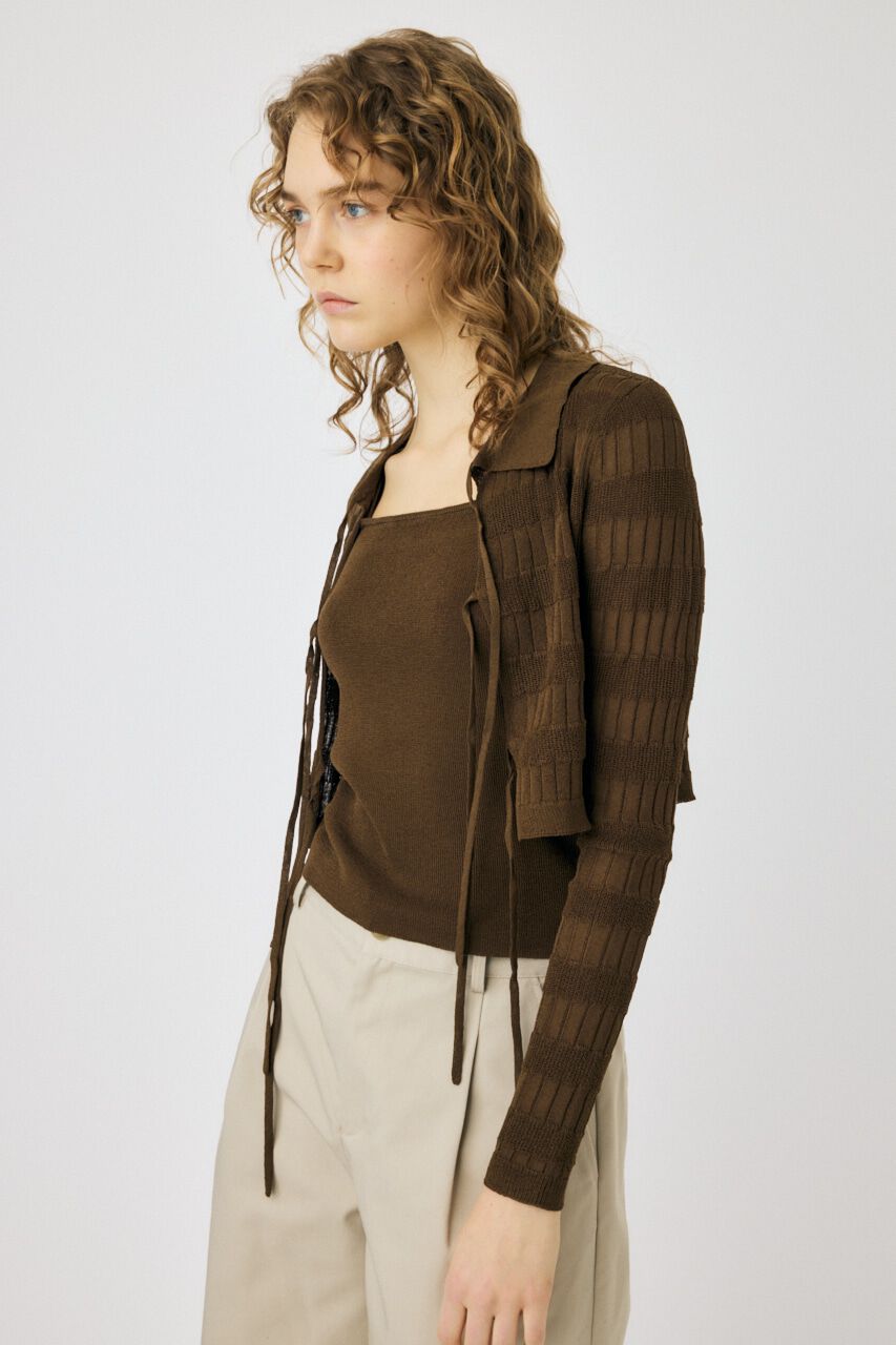 MOUSSY「KNIT キャミ & RIBBON シャツセット」|シャツ・ブラウス|