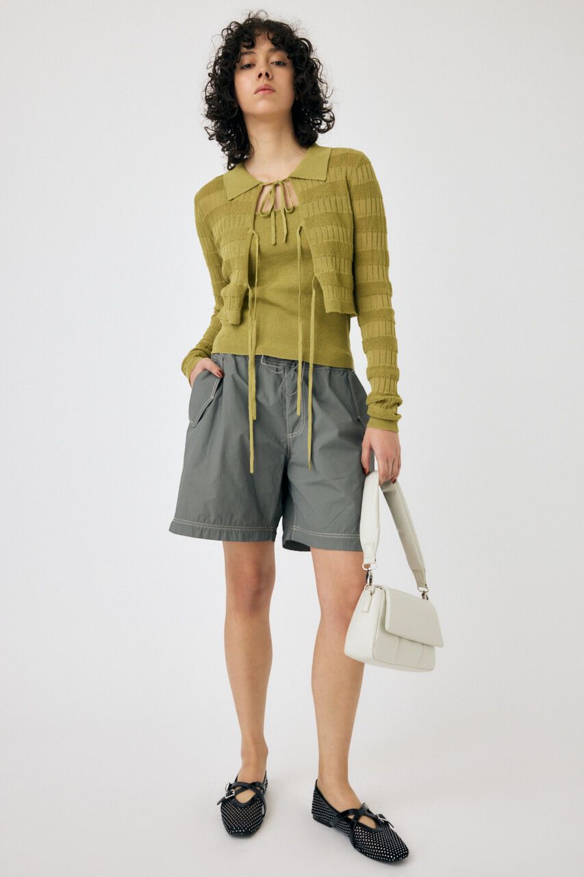 MOUSSY「KNIT キャミ & RIBBON シャツセット」|シャツ・ブラウス|