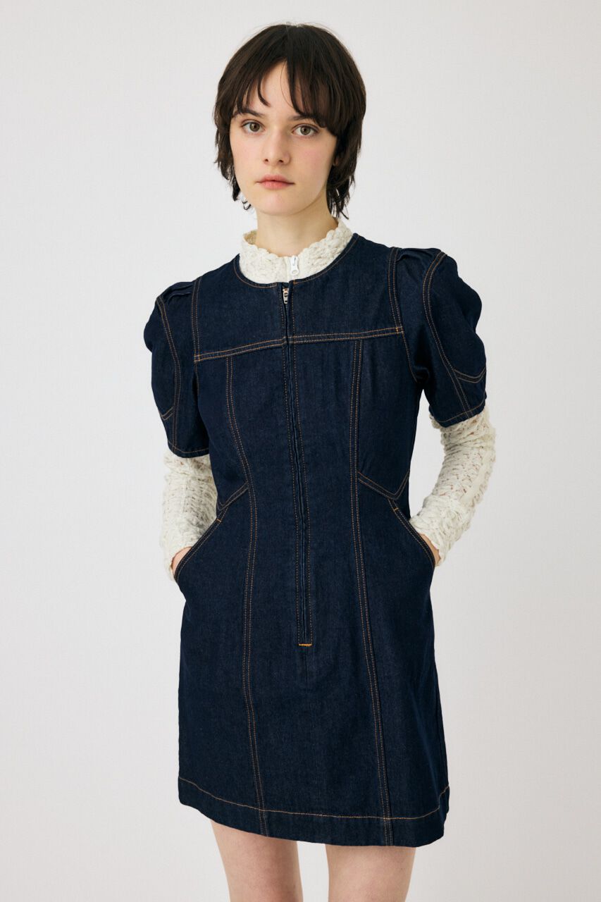 MOUSSY「FRONT ZIP MINI ドレス」|ワンピース|