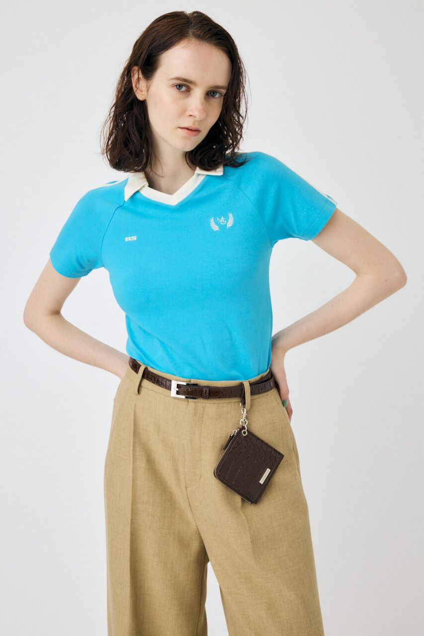 MOUSSY「TINY SOCCER シャツ」|Tシャツ・カットソー|L/BLU1