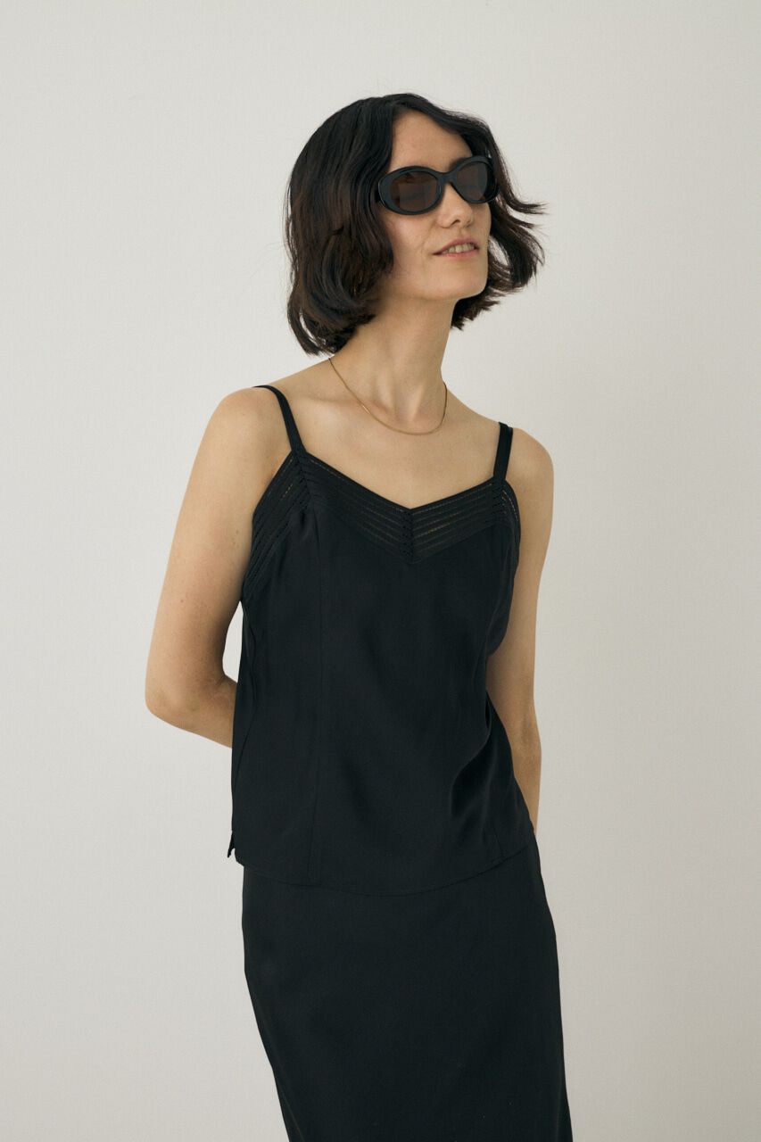 MOUSSY「サテンキャミソール　リサイクルポリエステル&times;レーヨン素材」|キャミソール|BLK