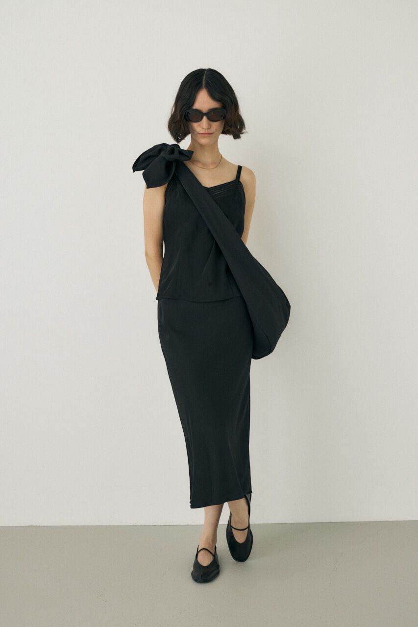 MOUSSY「サテンミディスカート　リサイクルポリエステル&times;レーヨン素材」|スカート|BLK