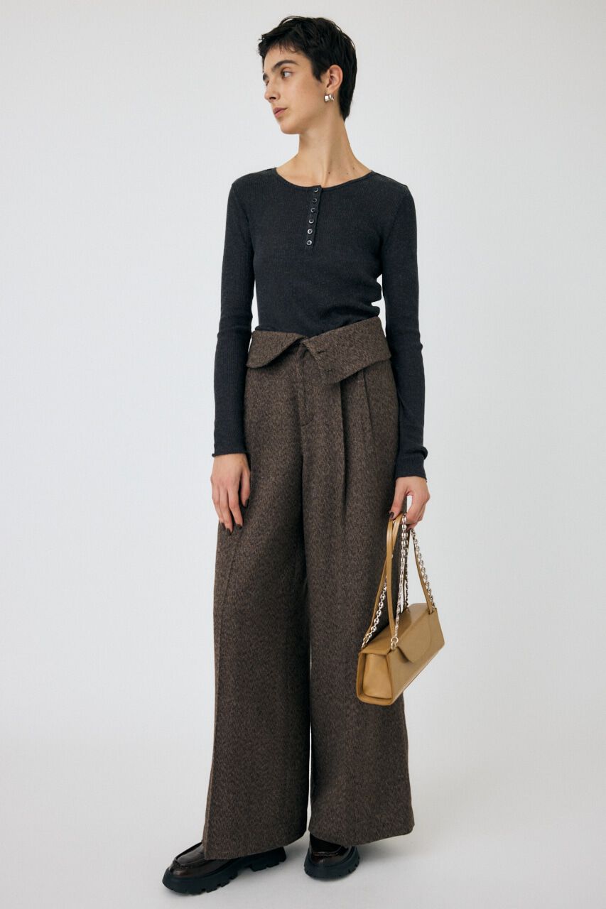 MOUSSY「FOLD WAIST ワイドスラックス」|その他|