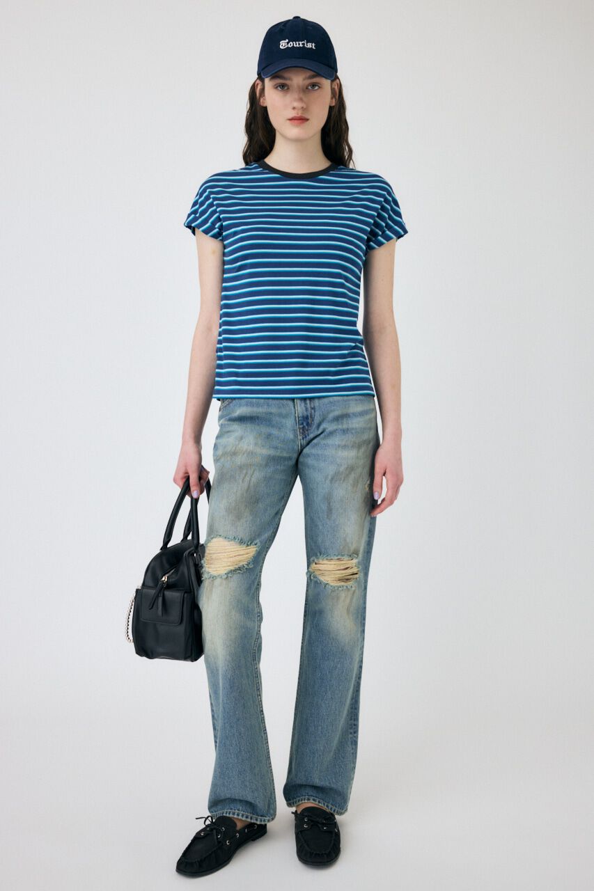 MOUSSY「BRUSHED STRAIGHT フレアデニム」|デニム|