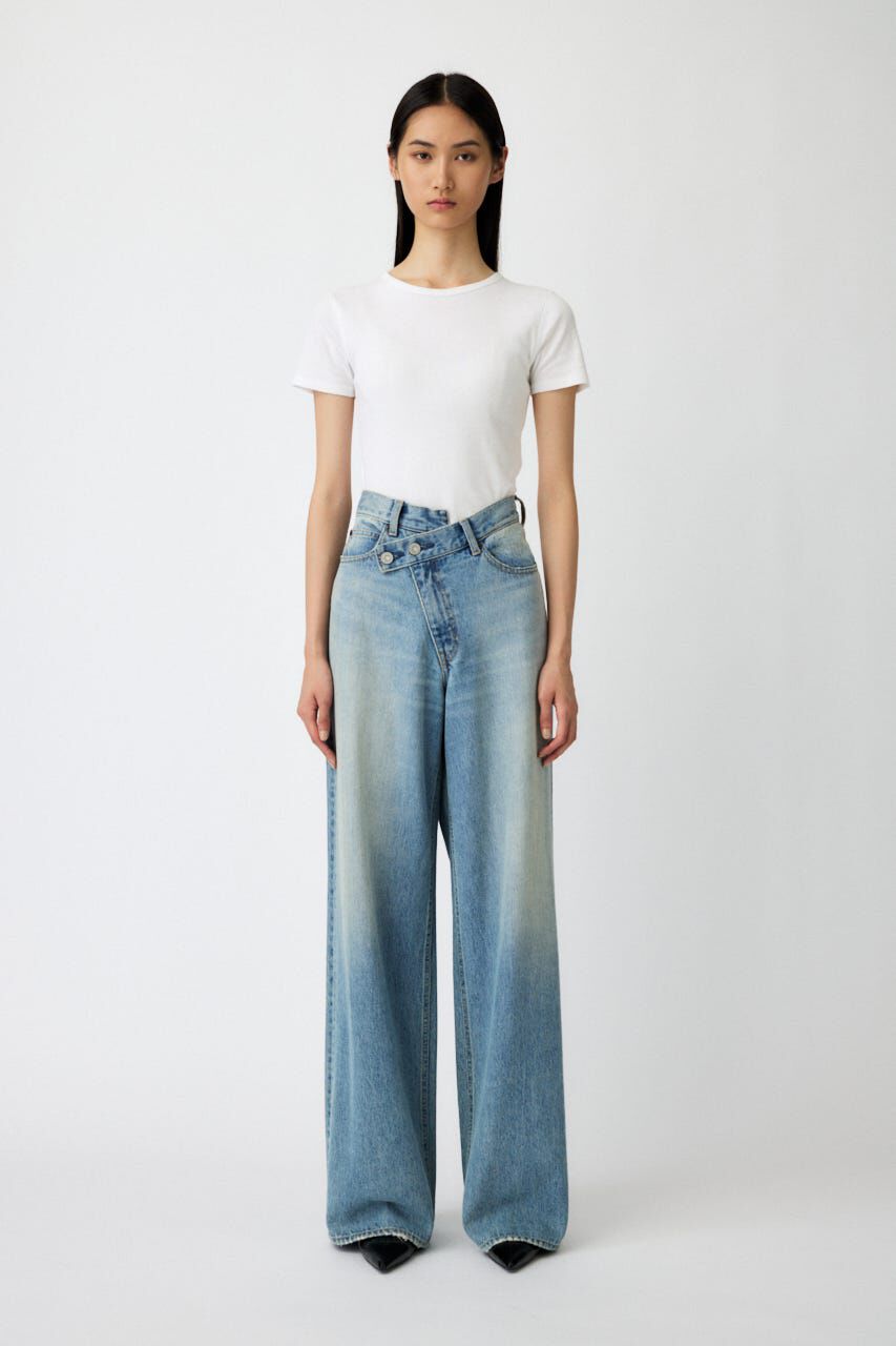MOUSSY「CROSS WAIST WIDE ストレート」|デニム|
