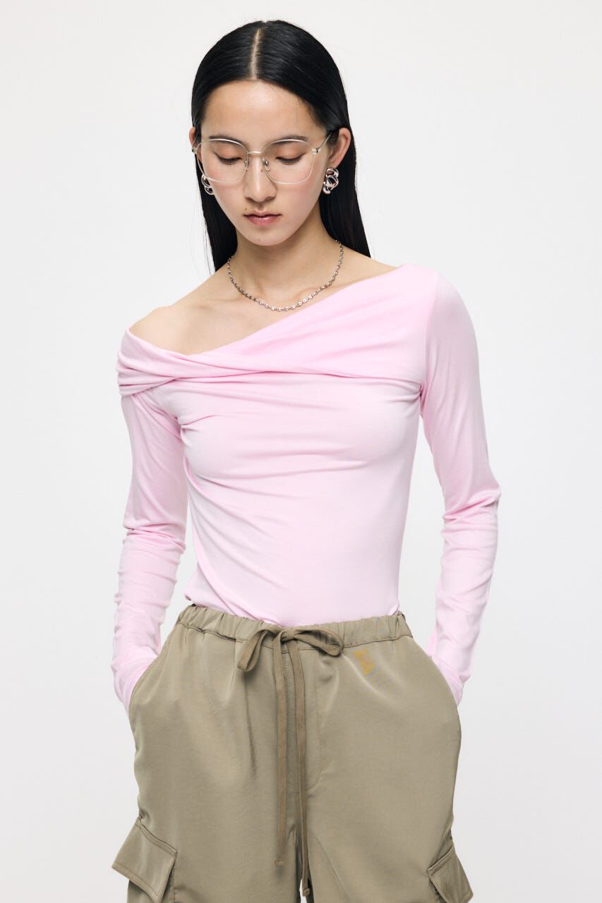 MOUSSY「ASYMMETRY TWIST NECK トップス」|Tシャツ・カットソー|
