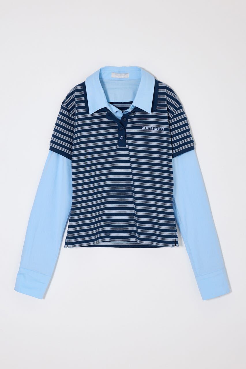 MOUSSY「SHIRT SLEEVE STRIPED POLO Tシャツ」|Tシャツ・カットソー|