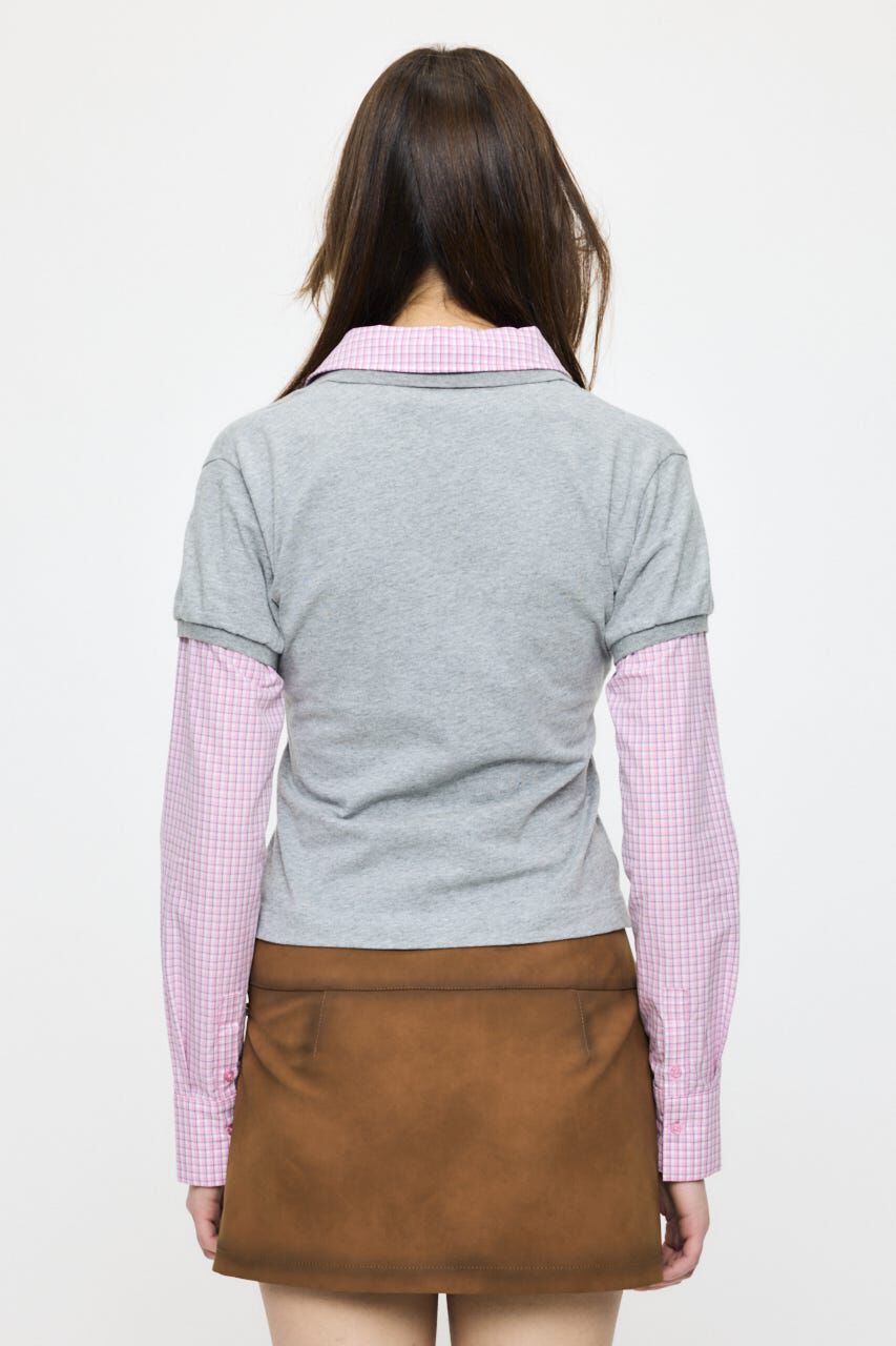MOUSSY「SHIRT SLEEVE STRIPED POLO Tシャツ」|Tシャツ・カットソー|