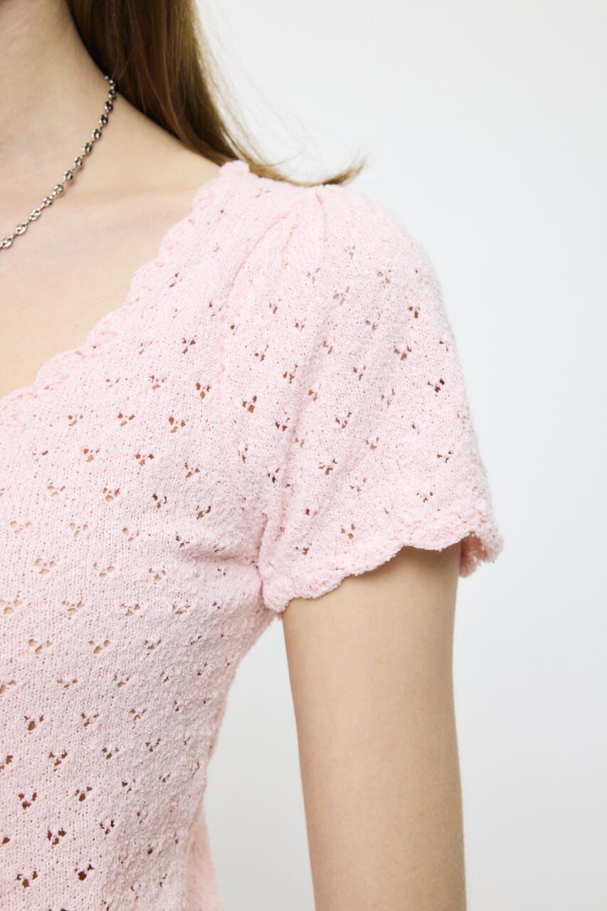 MOUSSY「EYELET BUTTON UP トップス」|ニット・セーター|