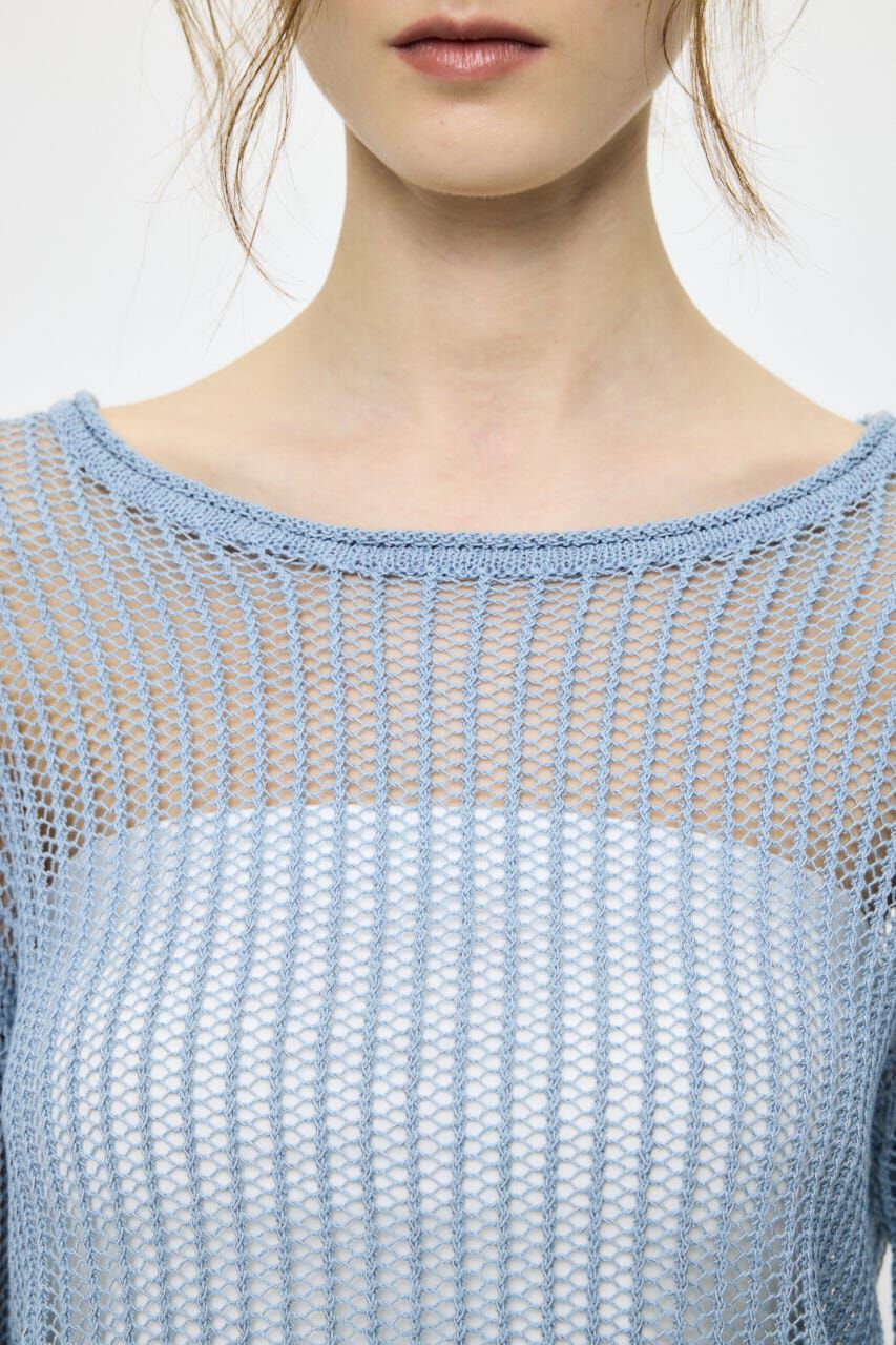MOUSSY「BOAT NECK MESH KNIT トップス」|ニット・セーター|